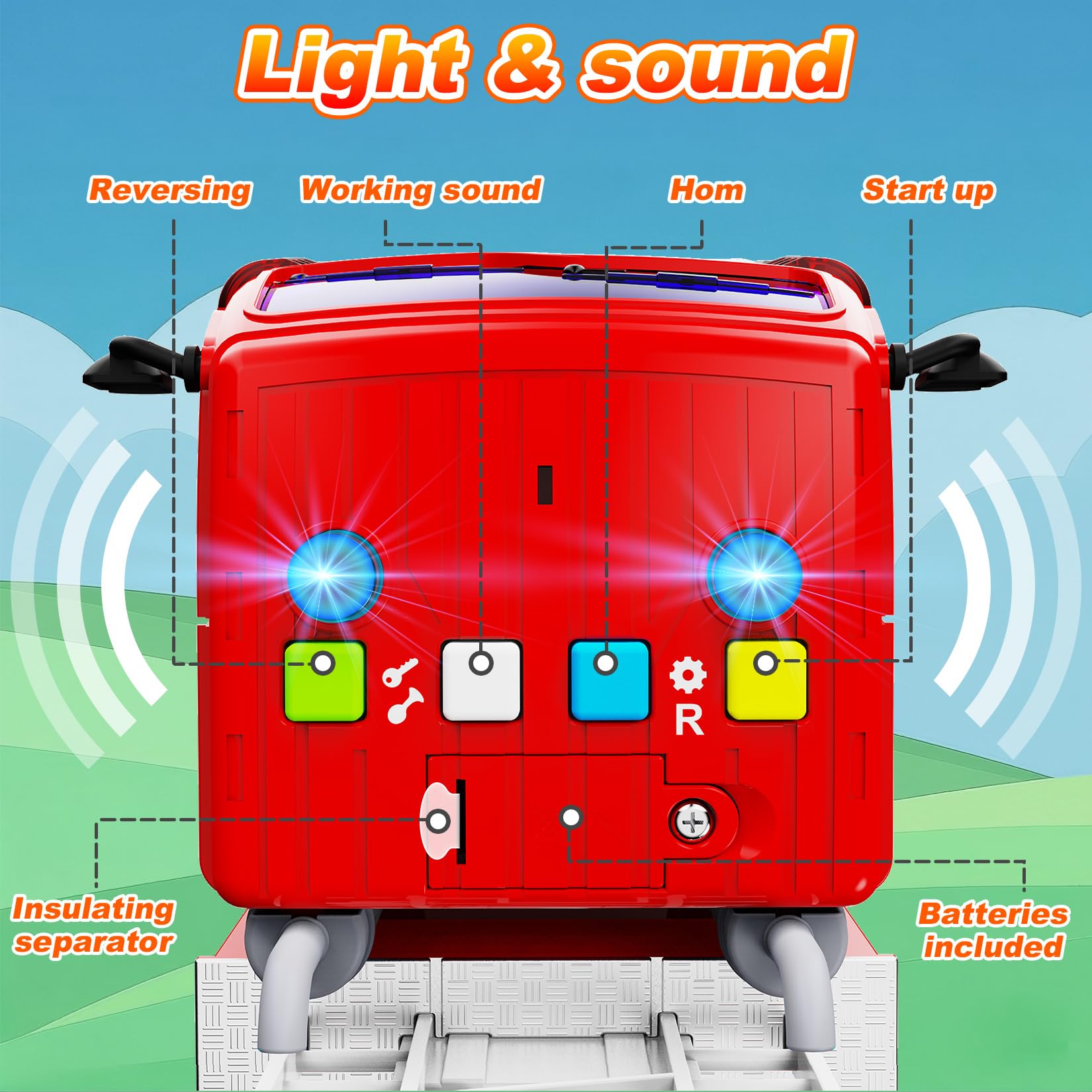 TOYABI Fire Engine Toy Truck - 1:16 Scale with Lights & Sound | Ages 3+ | ABS Plastic 4