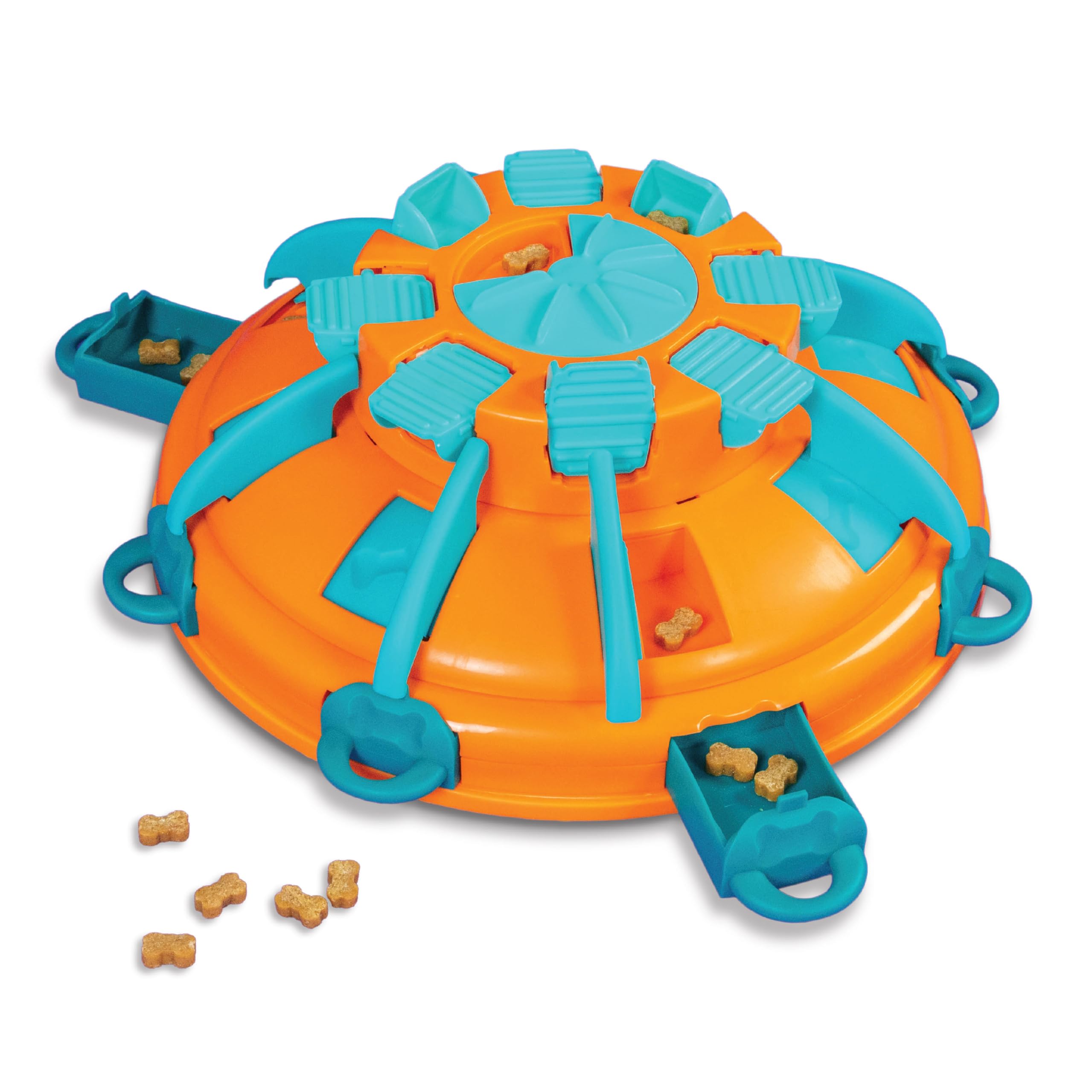 Outward Hound Nina Ottosson Tower of Treats Level 4 Expert Dog Puzzle Toy | Plastic | Orange/Blue