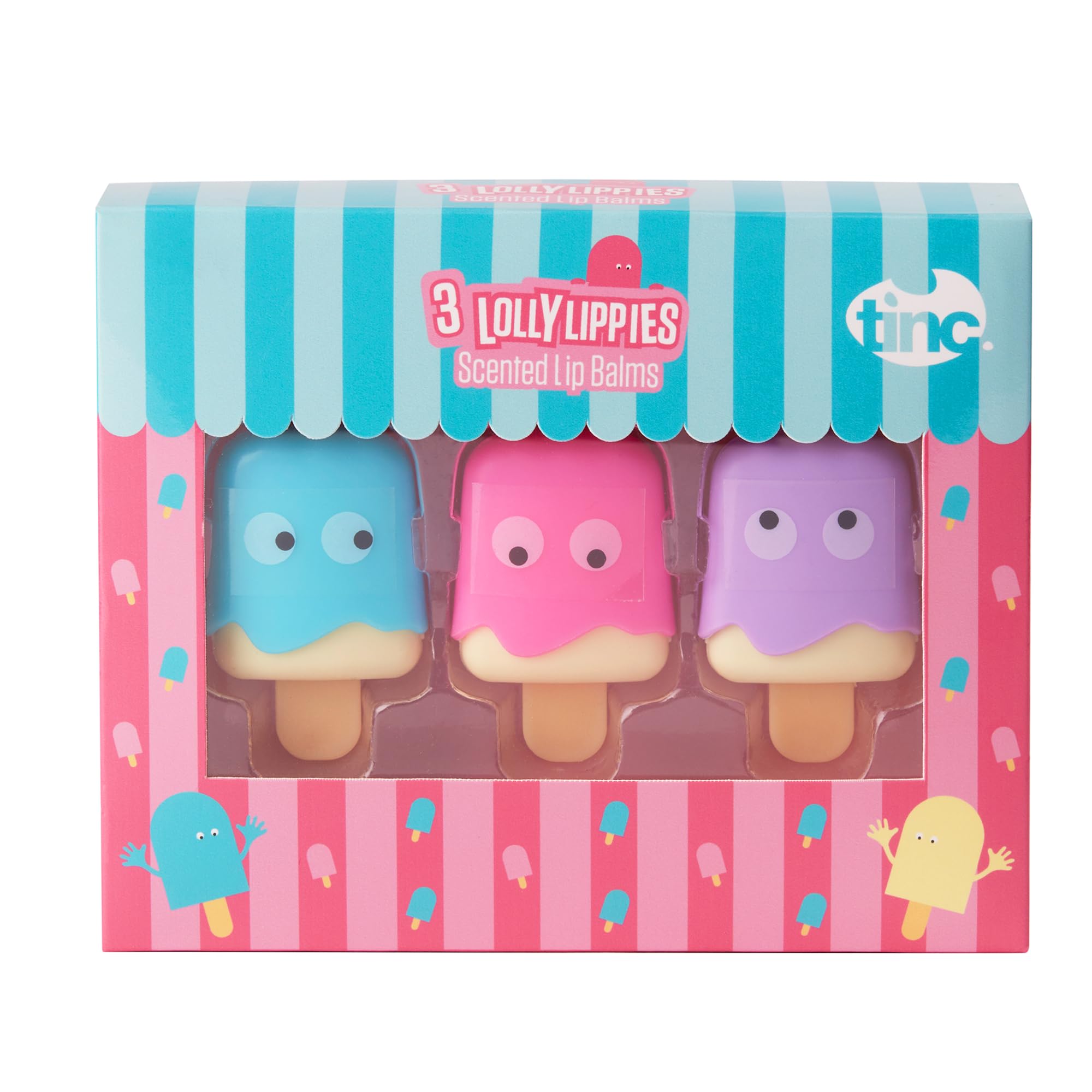 Tinc Ice Lolly Lip Balms - Hydrating, 3 Flavors (Candy, Vanilla, Rose) | Pack of 3 1