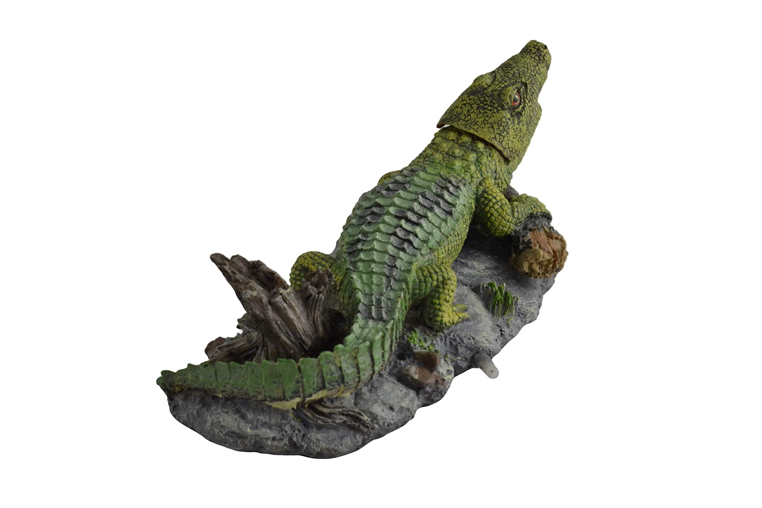 Supa Air Operated Crocodile Ornament - Interactive Aeration | Non-Toxic Resin | Green 5