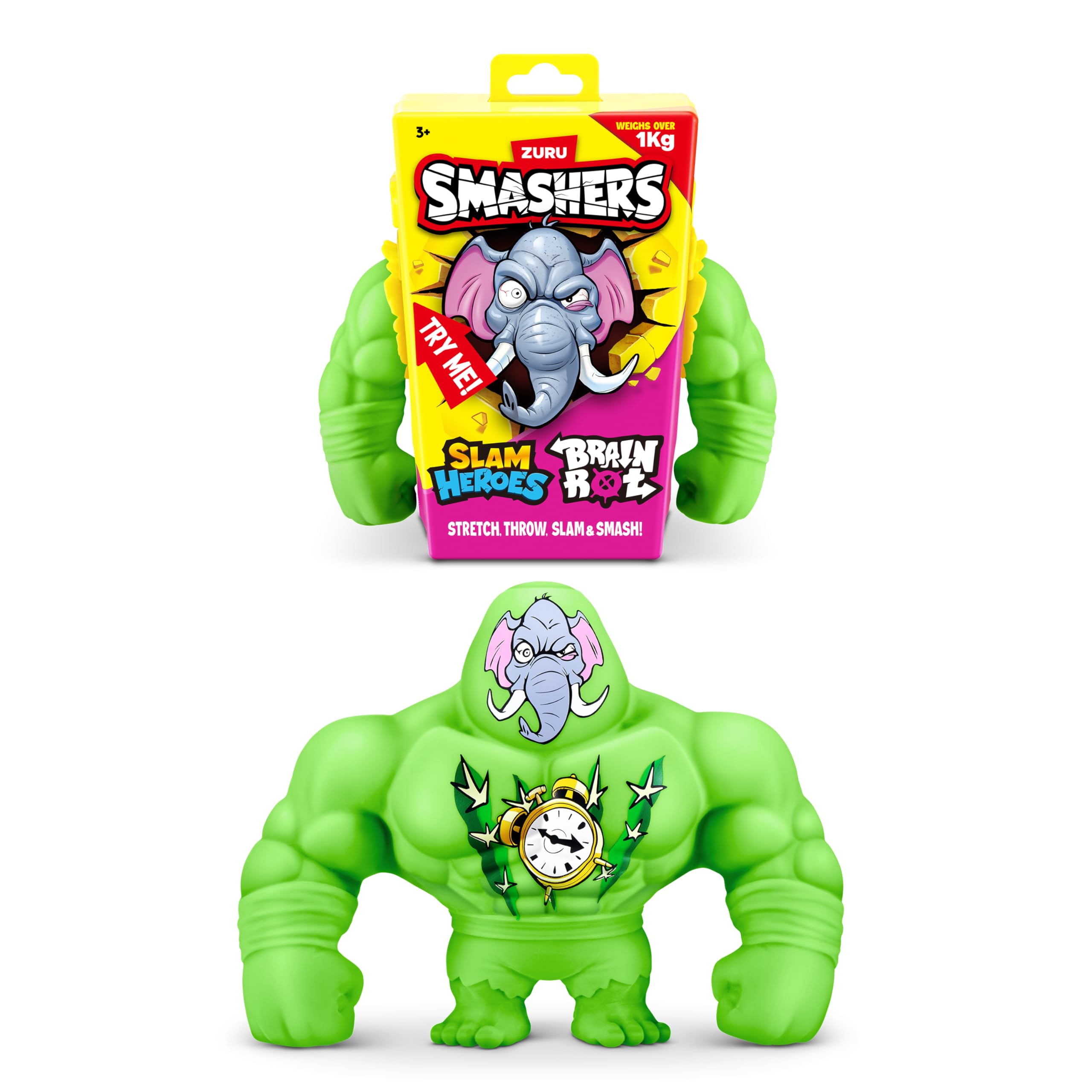 ZURU SMASHERS SLAM Heroes Bananini Action Figure - Super Stretch & Slam Play 1