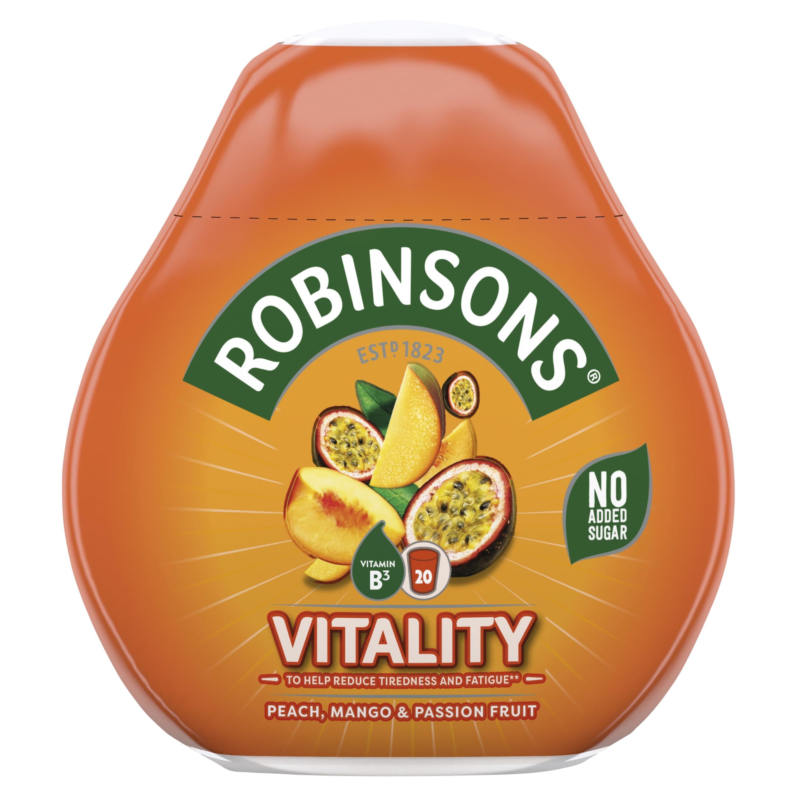 Robinsons Vitality Drops Peach, Mango & Passion Fruit Super Strength Squash Concentrate | 66ml 1