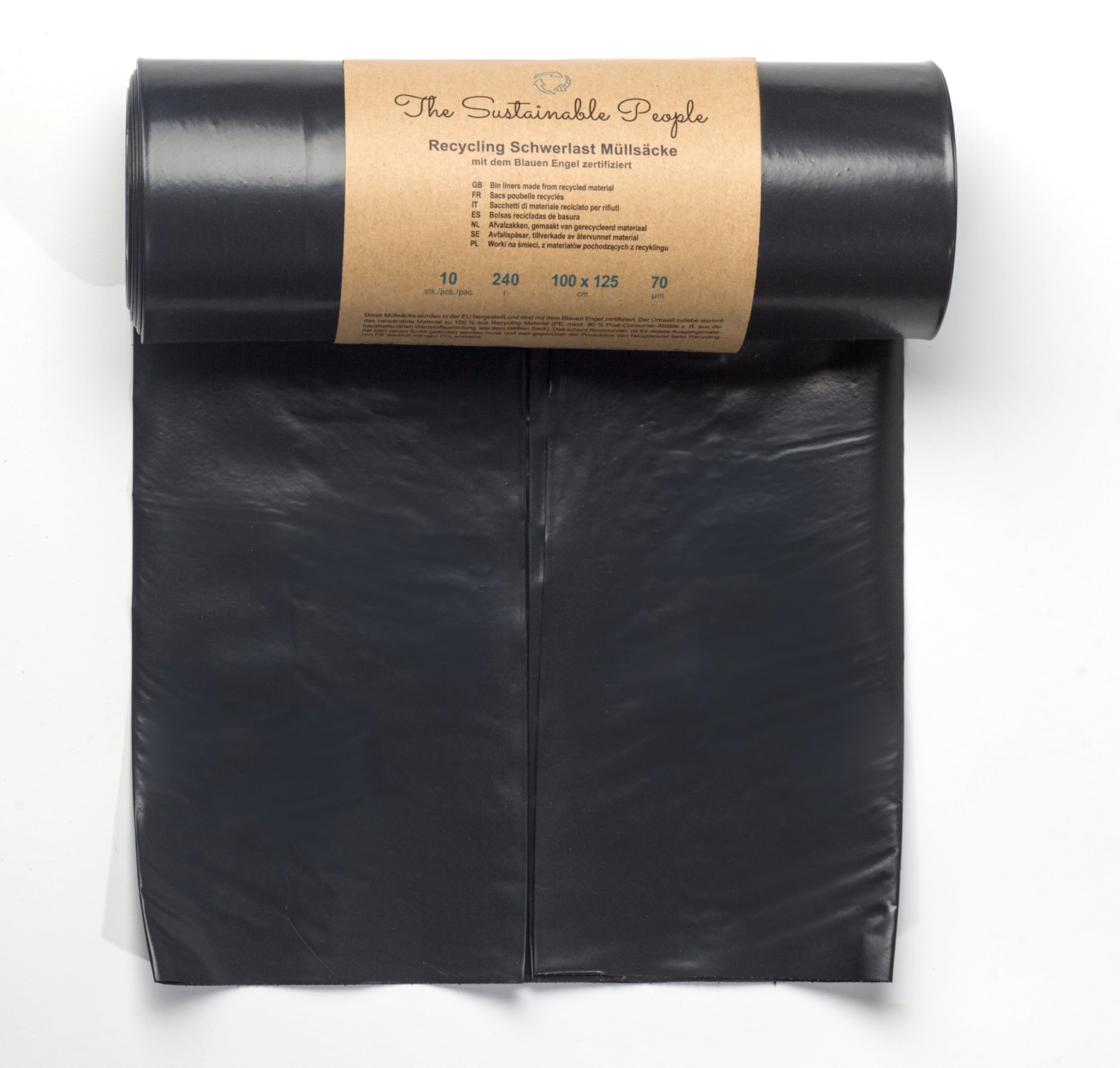 The Sustainable People Heavy Duty Bin Bags - 240L Capacity | 10 Count | Min. 90% Recycled 9