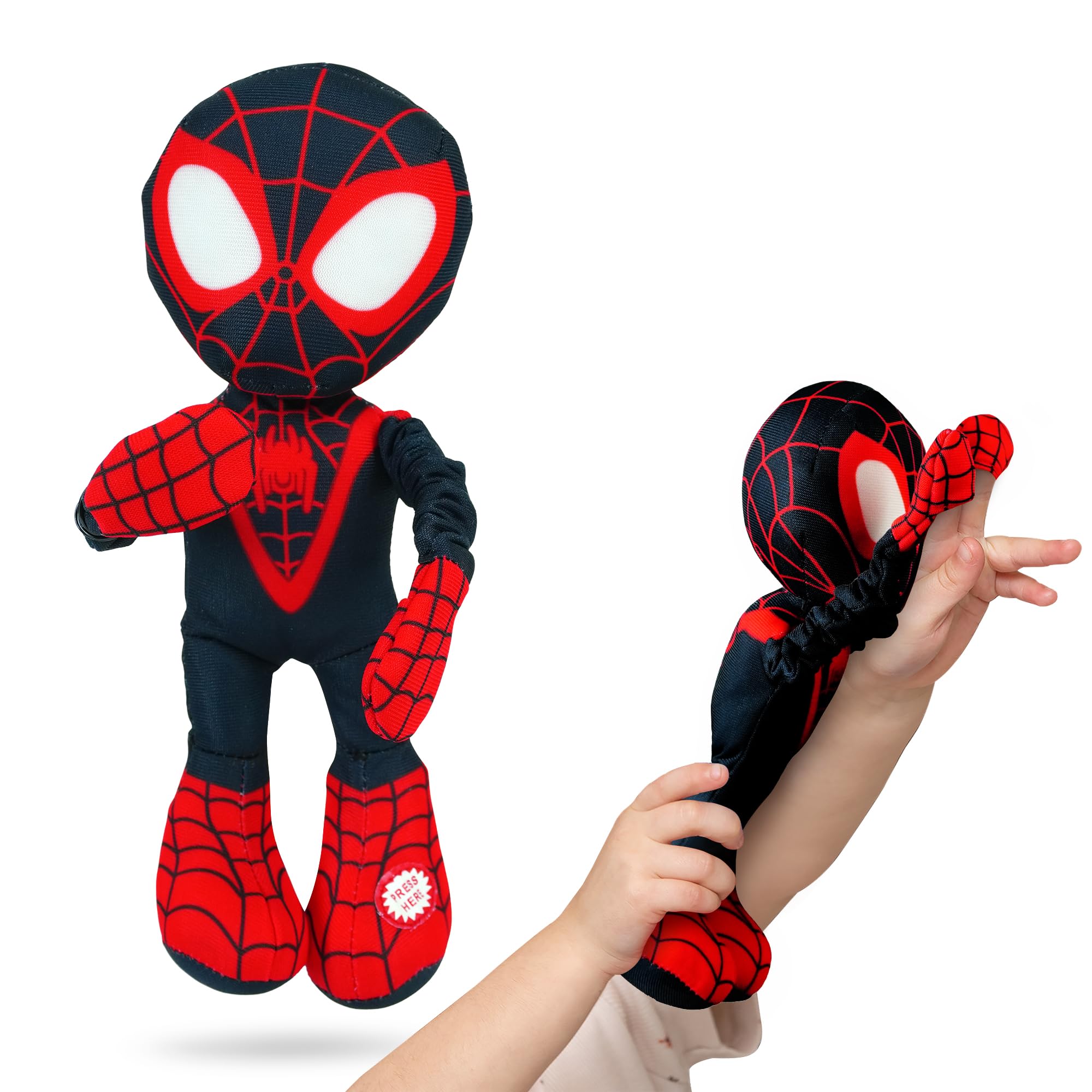 Marvel Spidey and His Amazing Friends Slingshot Plush Spin Toy - Stretchable Web-Slinging Action for Kids