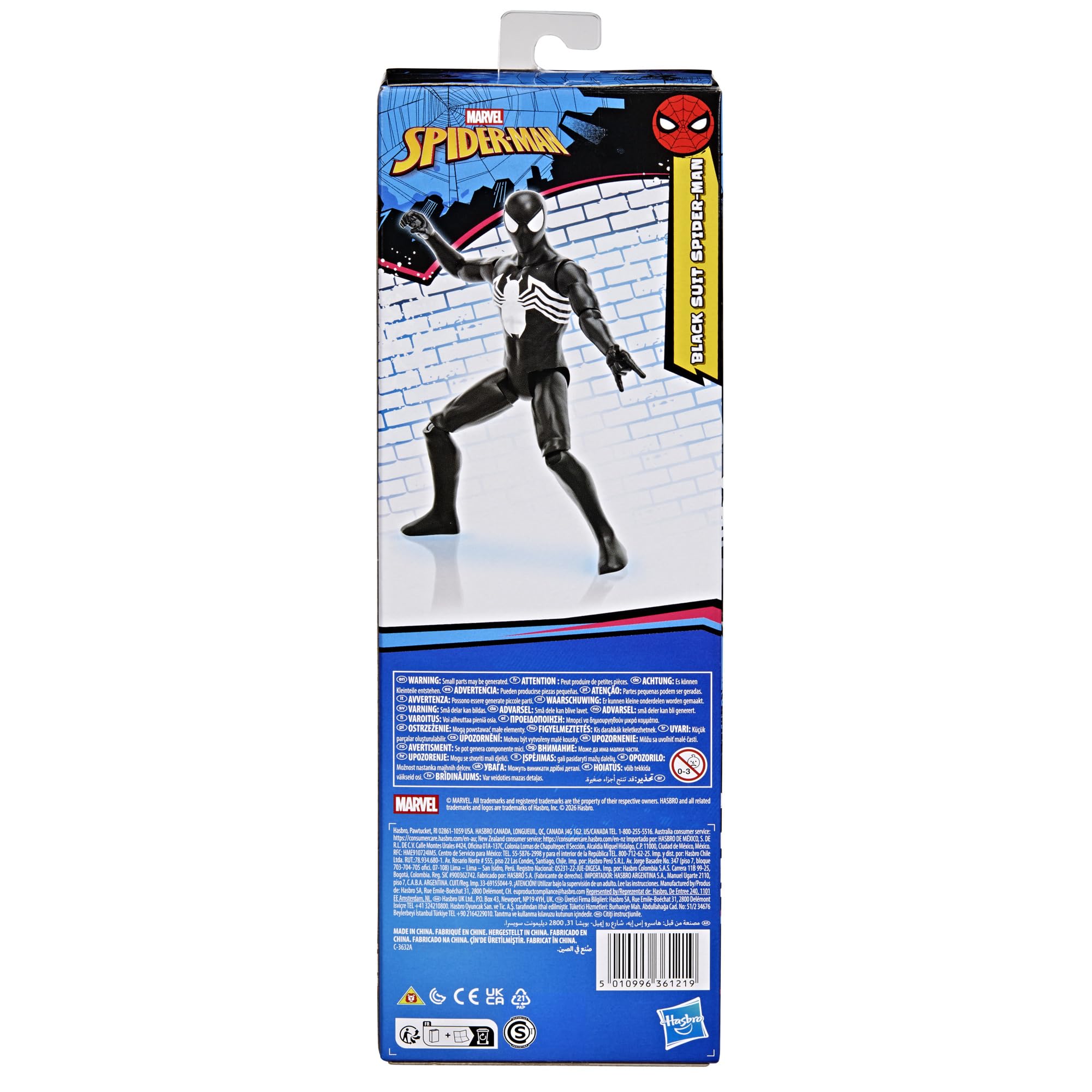 SPIDER-MAN Titan Series Black Suit Spider-Man Action Figure - 30-cm Scale | 11 Points of Articulation 6