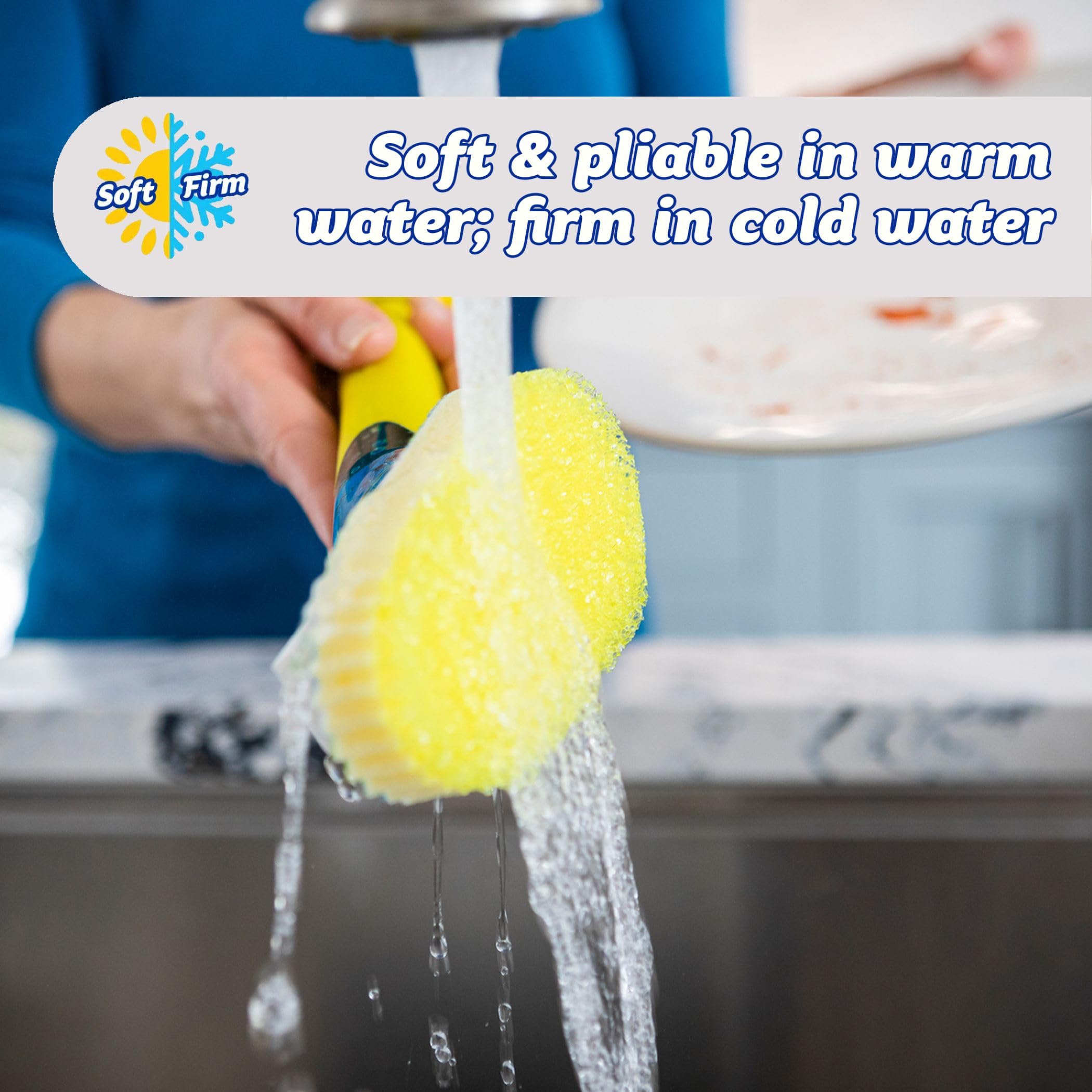 Scrub Daddy Dish Wand Replacement Heads - 2 Pack | Soap Dispensing Compatibility | Fast-Drying 2
