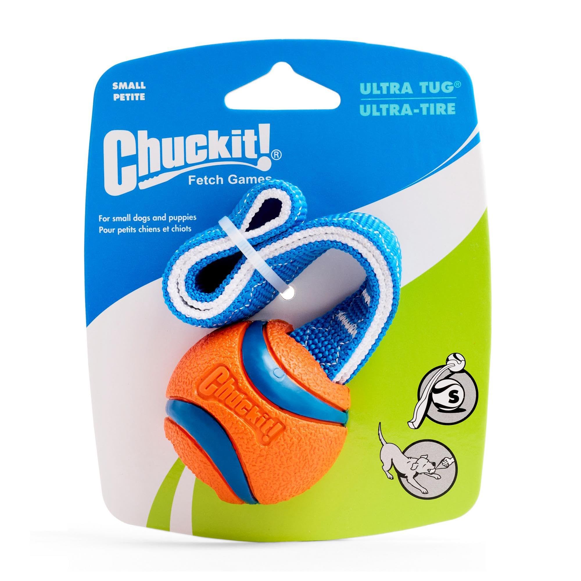 Chuckit! Ultra Tug Dog Toy - Durable Rubber for Tug of War | High Bounce | Small Size