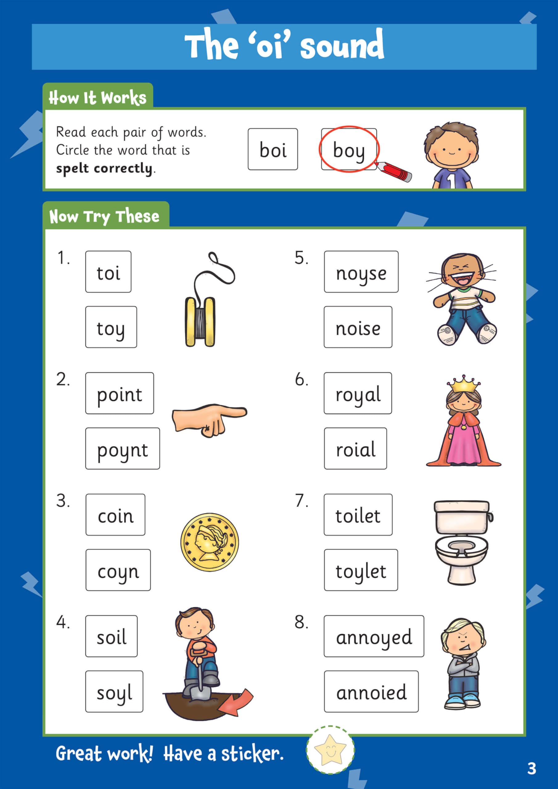 CGP 10 Minutes a Day Spelling for Ages 5-7 Activity Book with Reward Stickers 3