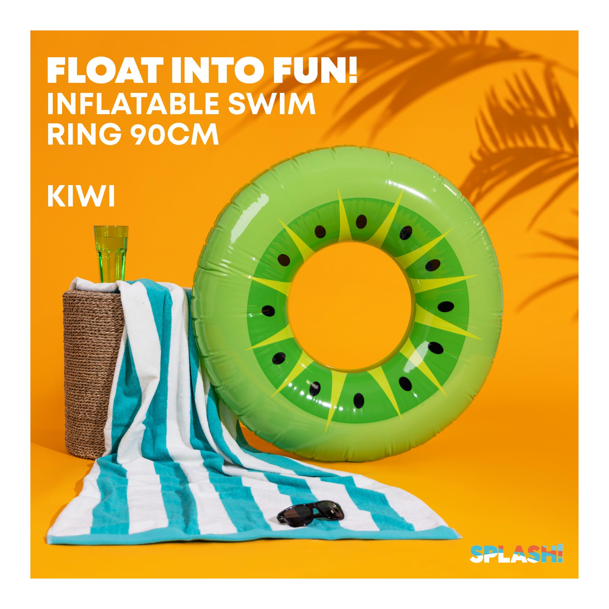 SPLASH! Inflatable Swimming Ring 90cm - Durable PVC Fruit Design | Supports 80kg 2