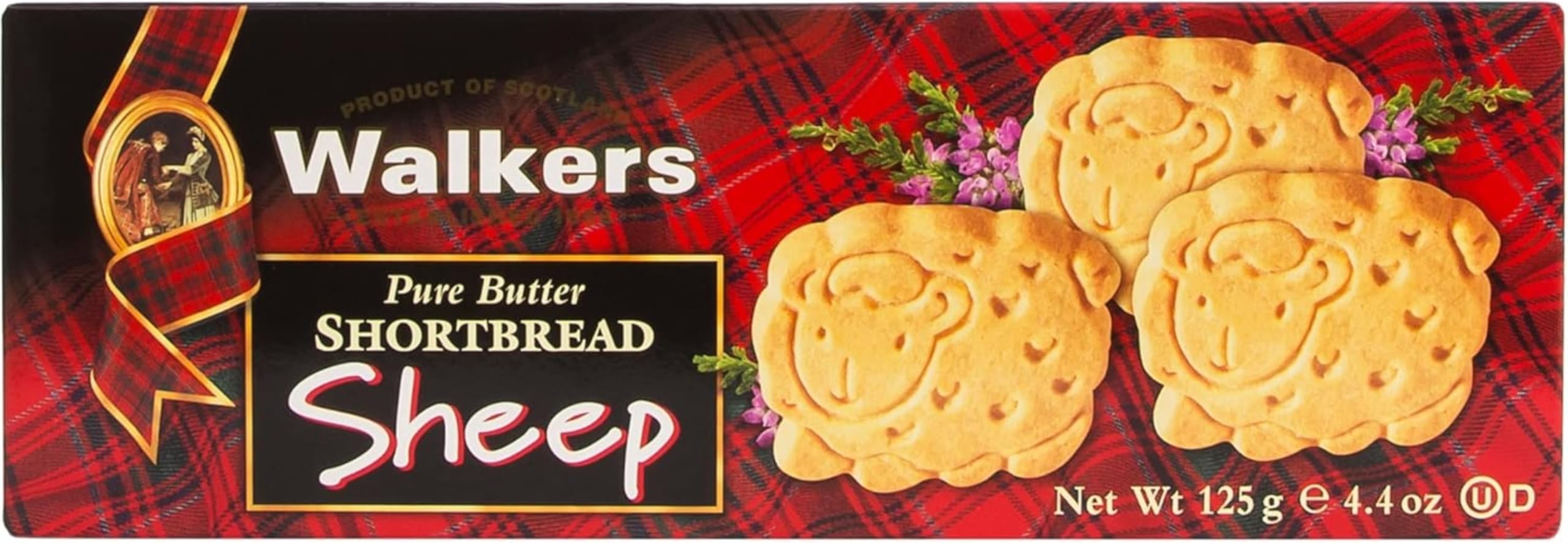 Walkers Shortbread Sheep Shapes - Pure Butter Recipe | 125g (Pack of 4) | Kosher