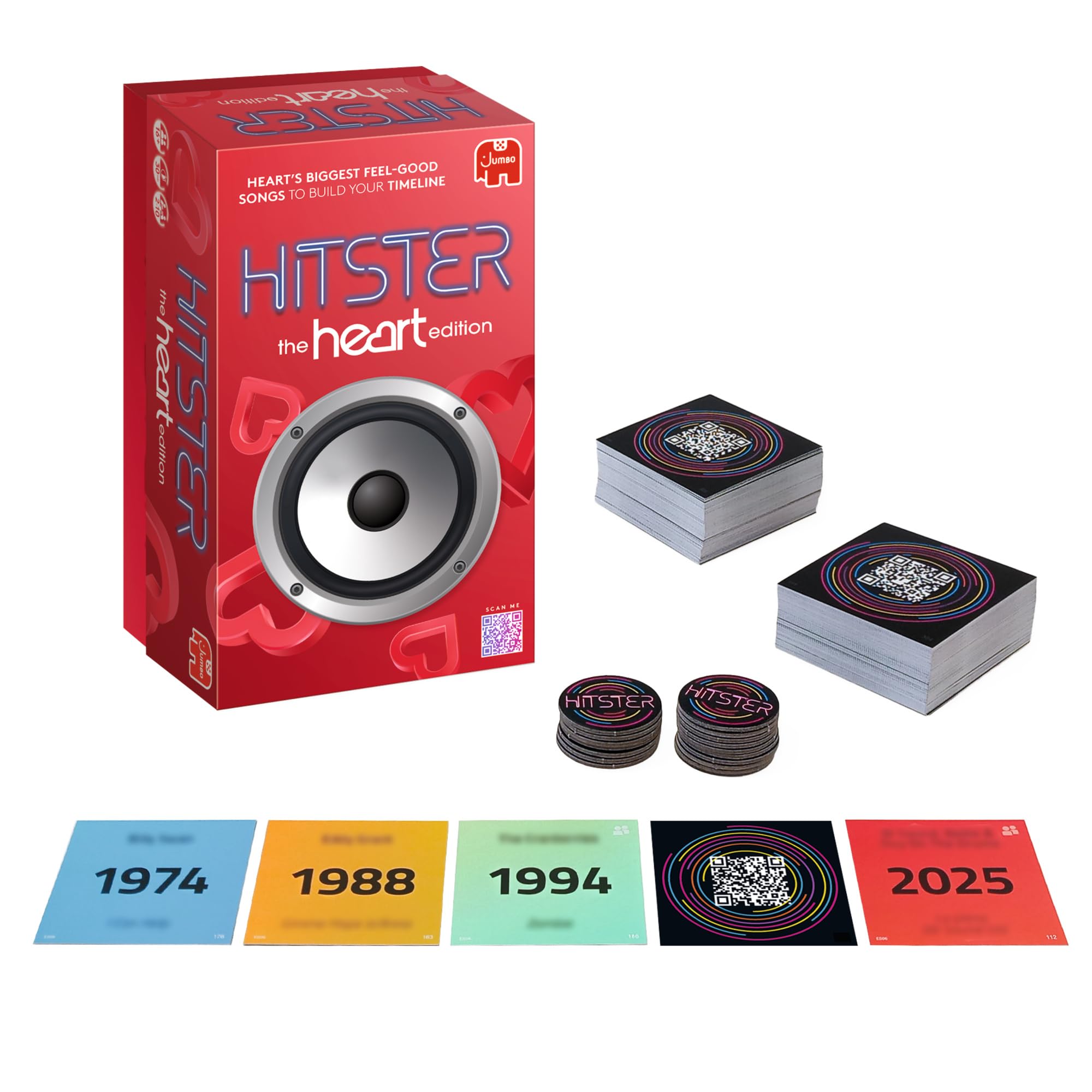 Hitster The Heart Edition - The Ultimate Music Party Game | App Assisted Games | Unisex Adult