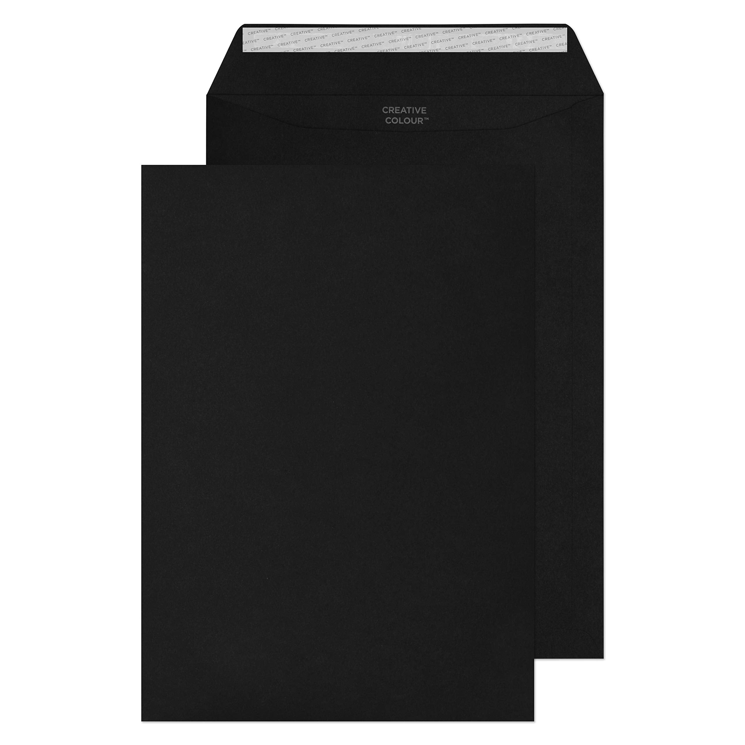 Blake Creative Colour C4 Pocket Envelopes 120 gsm Peel & Seal, Jet Black - Pack of 10 1
