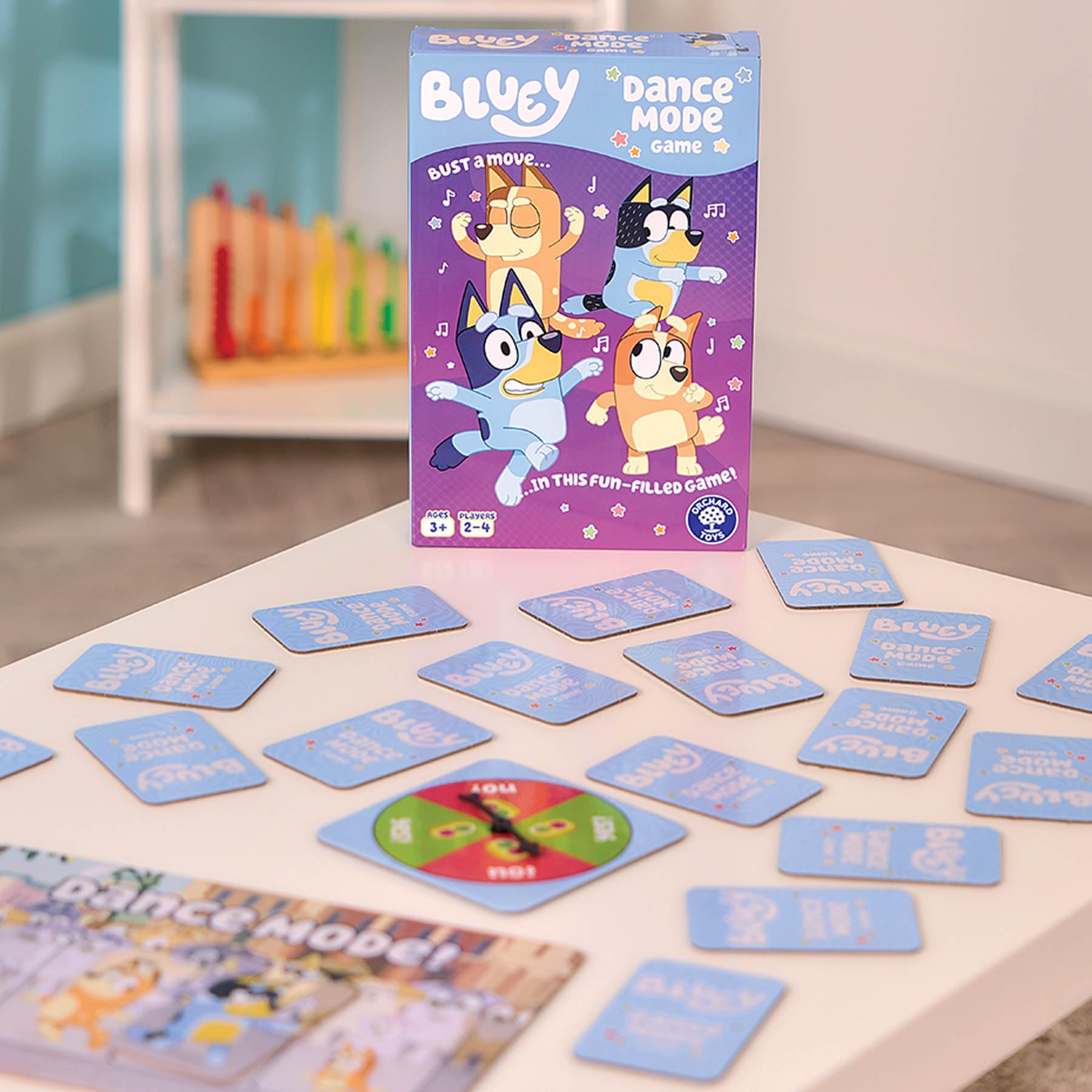 Orchard Toys Bluey Dance Mode Game | Active Card Game for Ages 3+ | Includes 27 Cards & Spinner