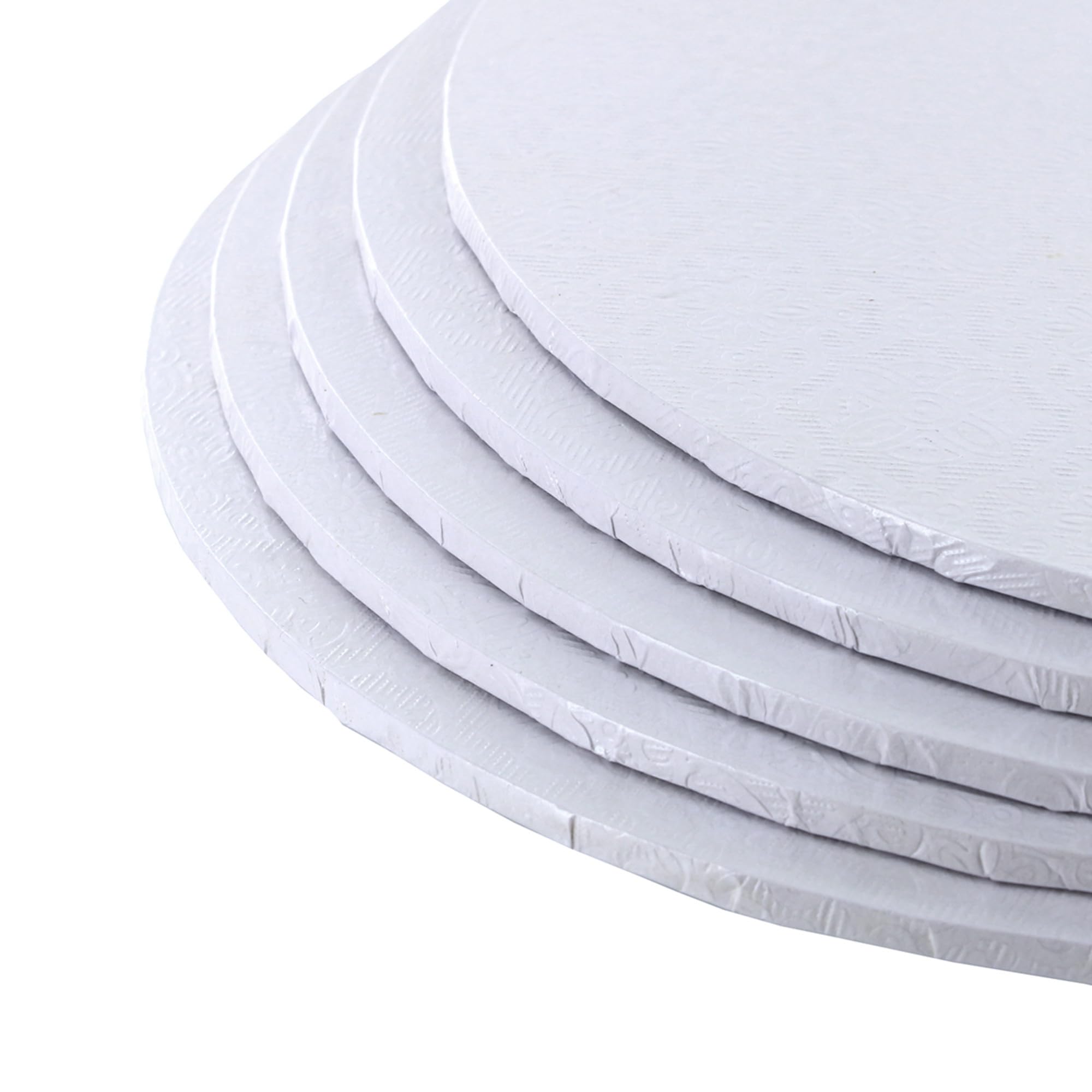 Culpitt White Masonite Cake Board - Strong Round Cake Drum, 4mm Thick, 10 Inch, 5 Pack 4