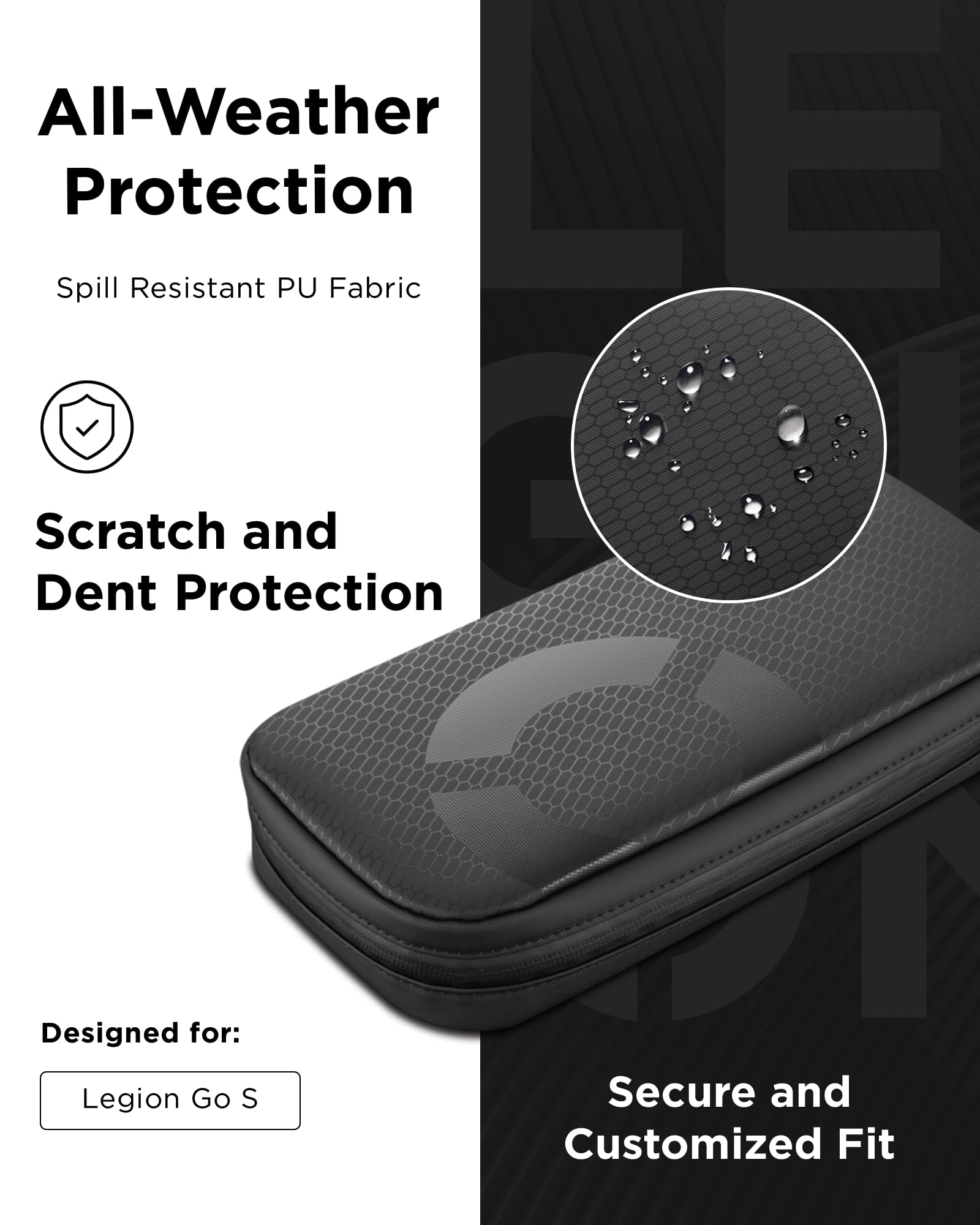 Lenovo Carrying Case for Legion Go S - Protective Storage | Black | Polyurethane 3