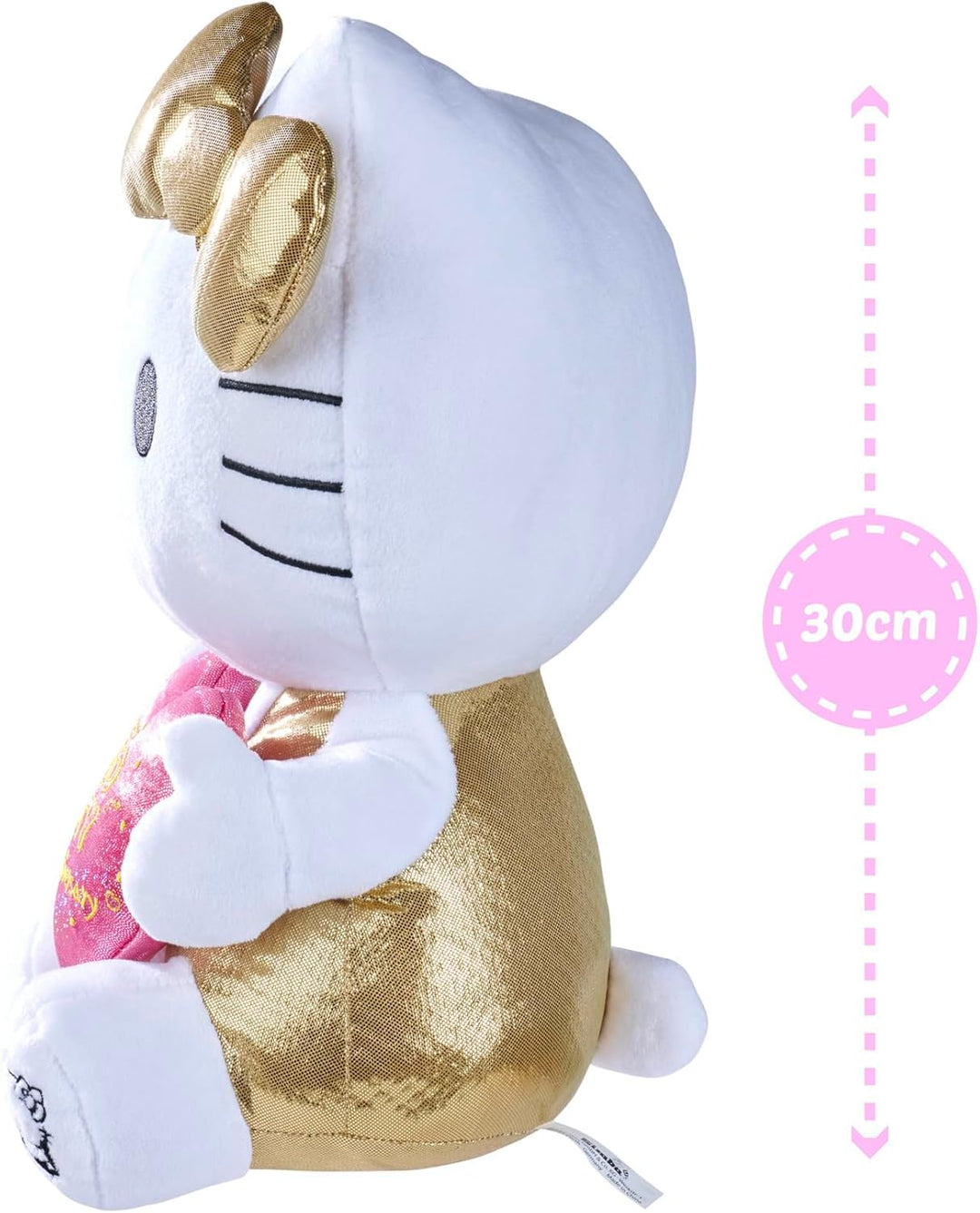 Hello Kitty 50th Anniversary Plush Figure - Golden Edition Collectible for Ages 3+