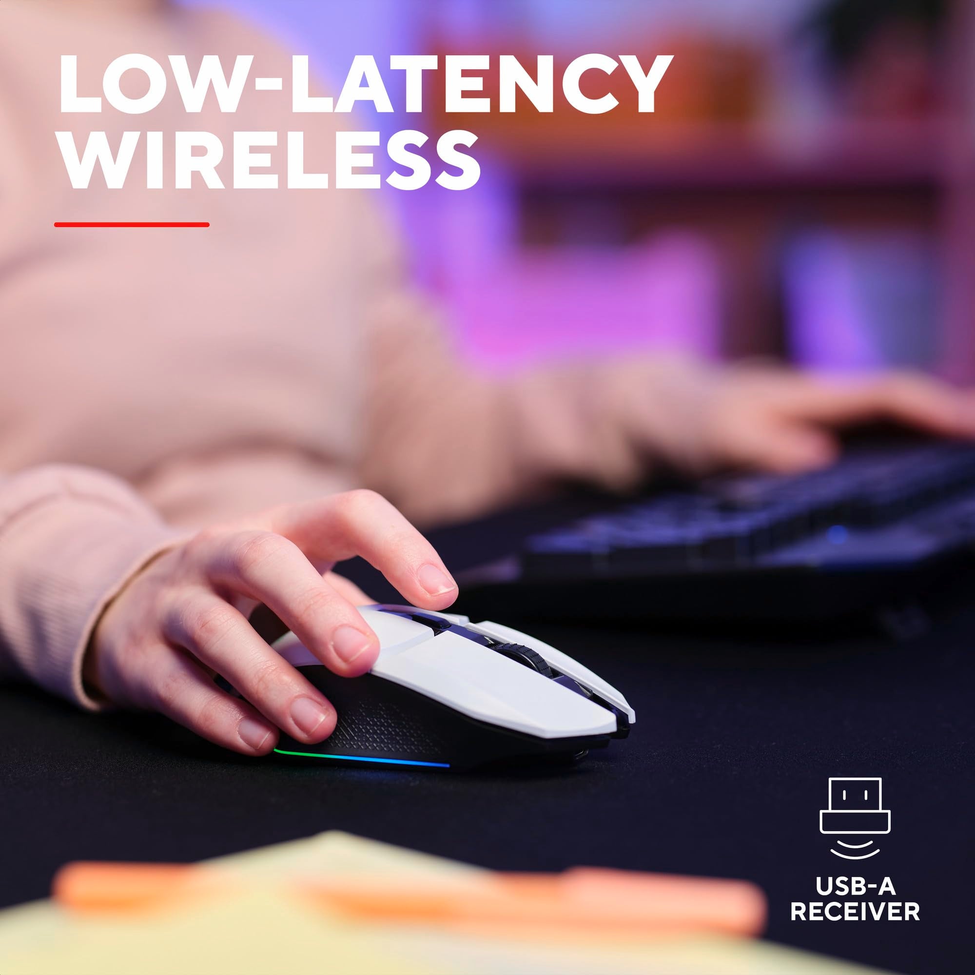 Trust GXT 110W Felox Rechargeable Wireless Gaming Mouse – 80h Battery, 800-4800 DPI, RGB Lighting, 6 Buttons, White 15