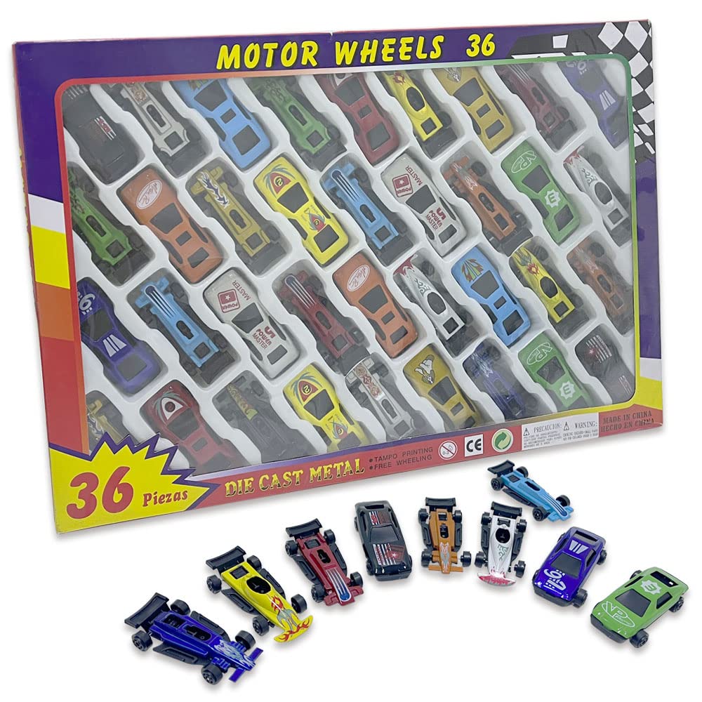 RAM ONLINE 36 Piece Die Cast Metal Toy Cars Set | Multicolor | Ages 3+