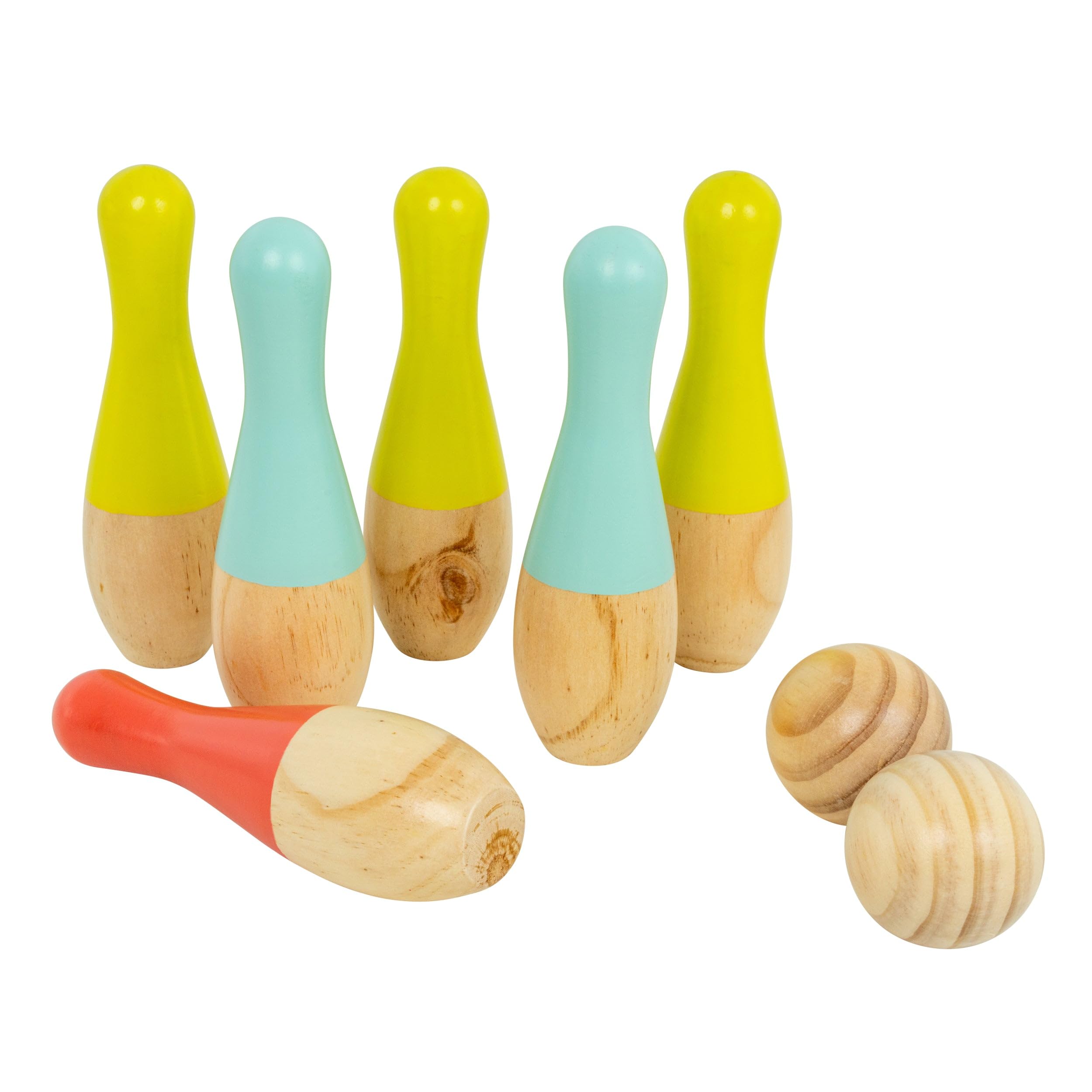 TP Toys Wooden Outdoor Skittles Game - FSC Certified Wood | Ages 3+ | 6 Skittles & 2 Balls