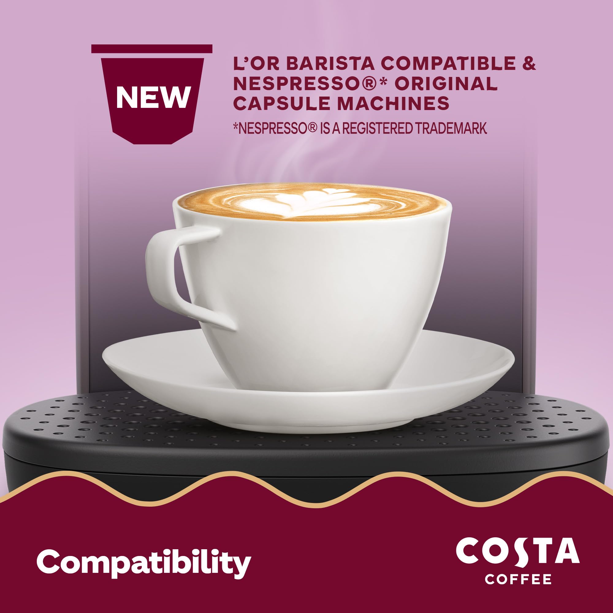 L'OR Costa Dark Intense Roast Aluminium Coffee Pods - 10 Count Pack | Compatible with Nespresso Original & L'OR Barista 4