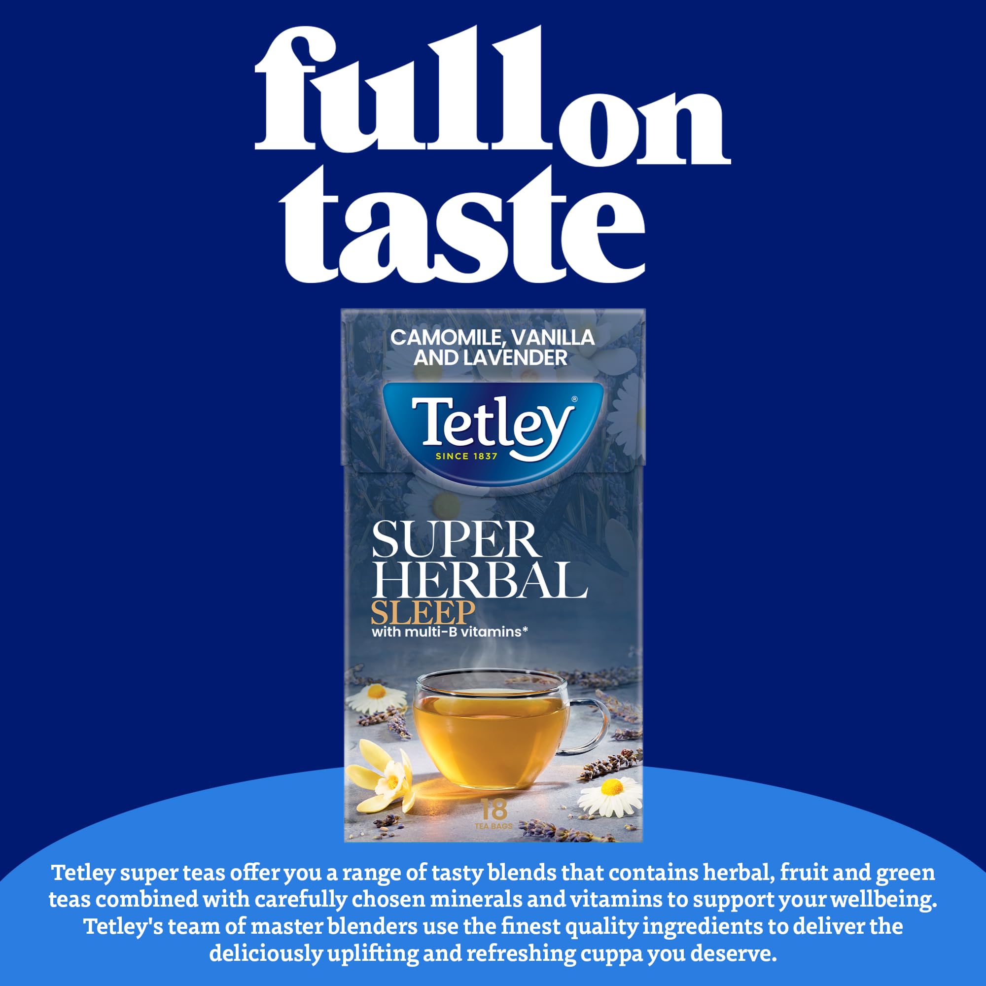 Tetley Super Herbal Sleep Tea - Camomile, Vanilla & Lavender Blend | 18 Bags 2
