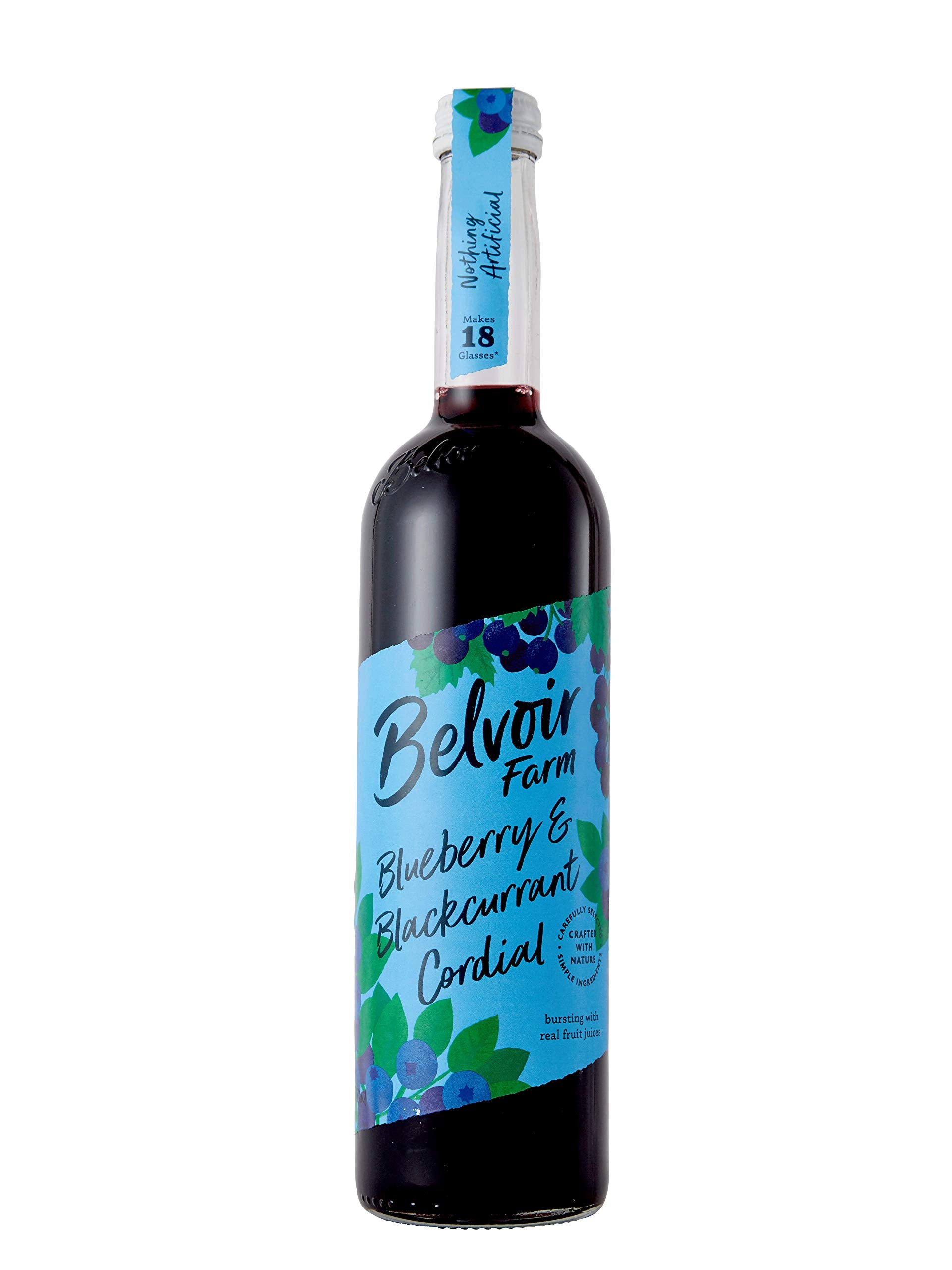 BELVOIR FRUIT FARMS Blueberry & Blackcurrant Cordial - 500 ml Liquid, Pack of 6