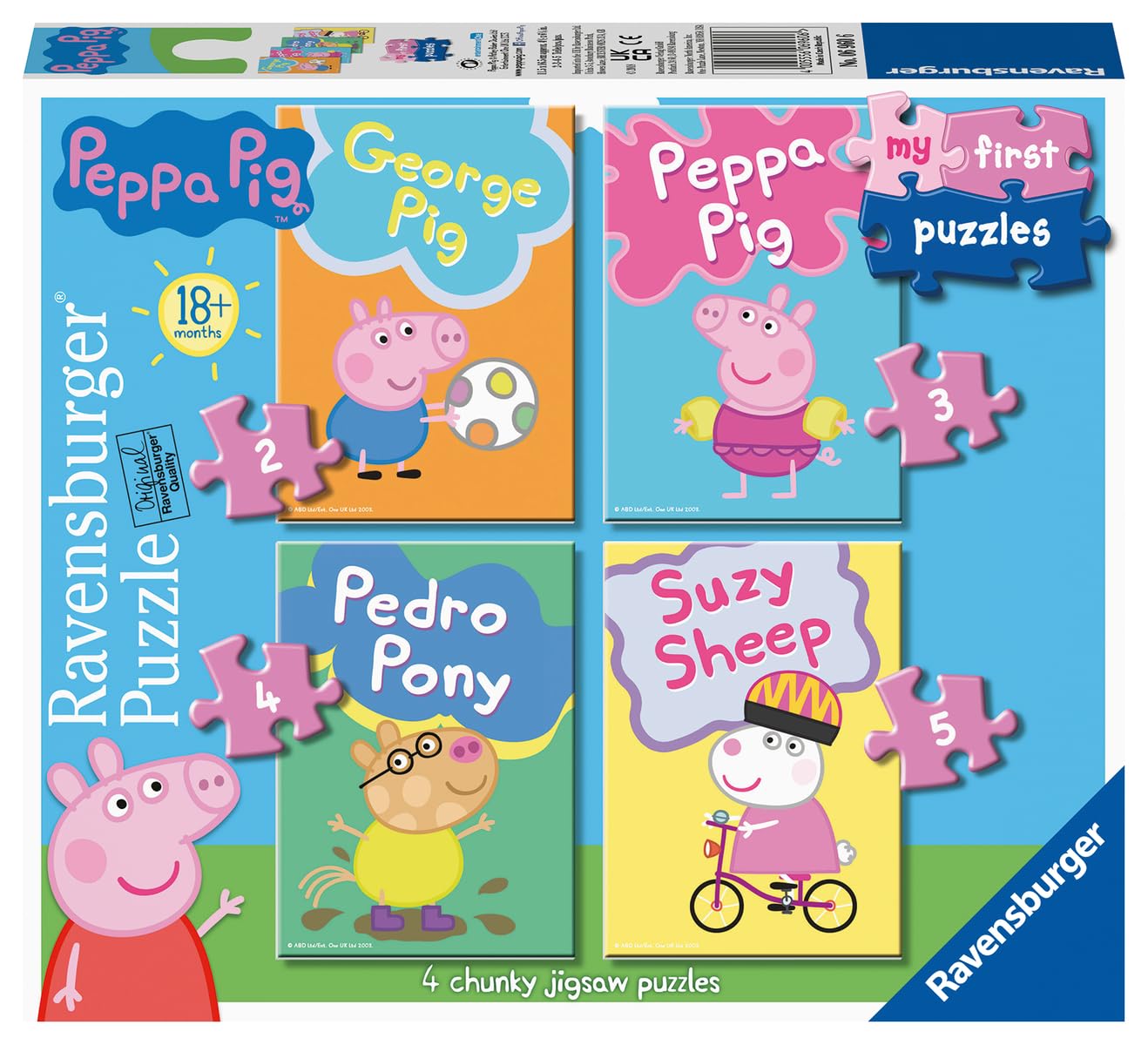 Ravensburger Peppa Pig My First Jigsaw Puzzles - 2, 3, 4 & 5 Pieces for Toddlers 18 Months+ 1