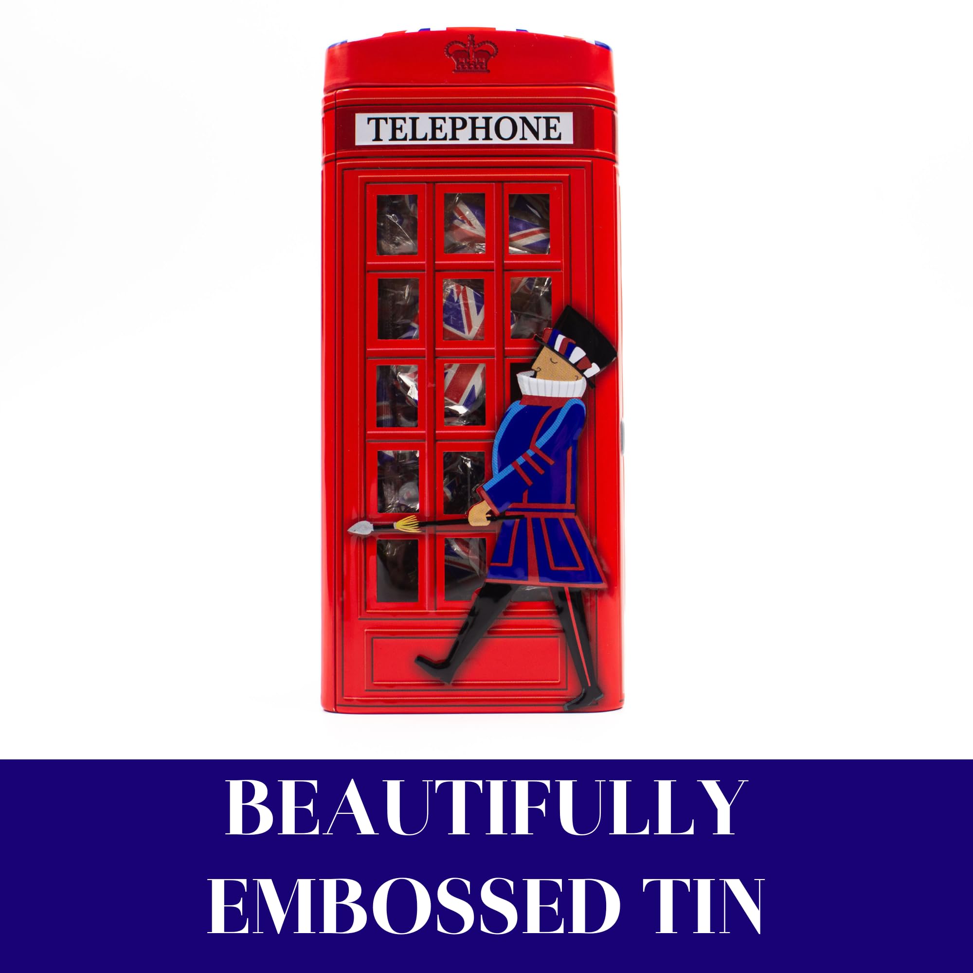 The Silver Crane Co. British Phone Box Souvenir Tin with Vanilla Fudge - 200g Christmas Gift 3