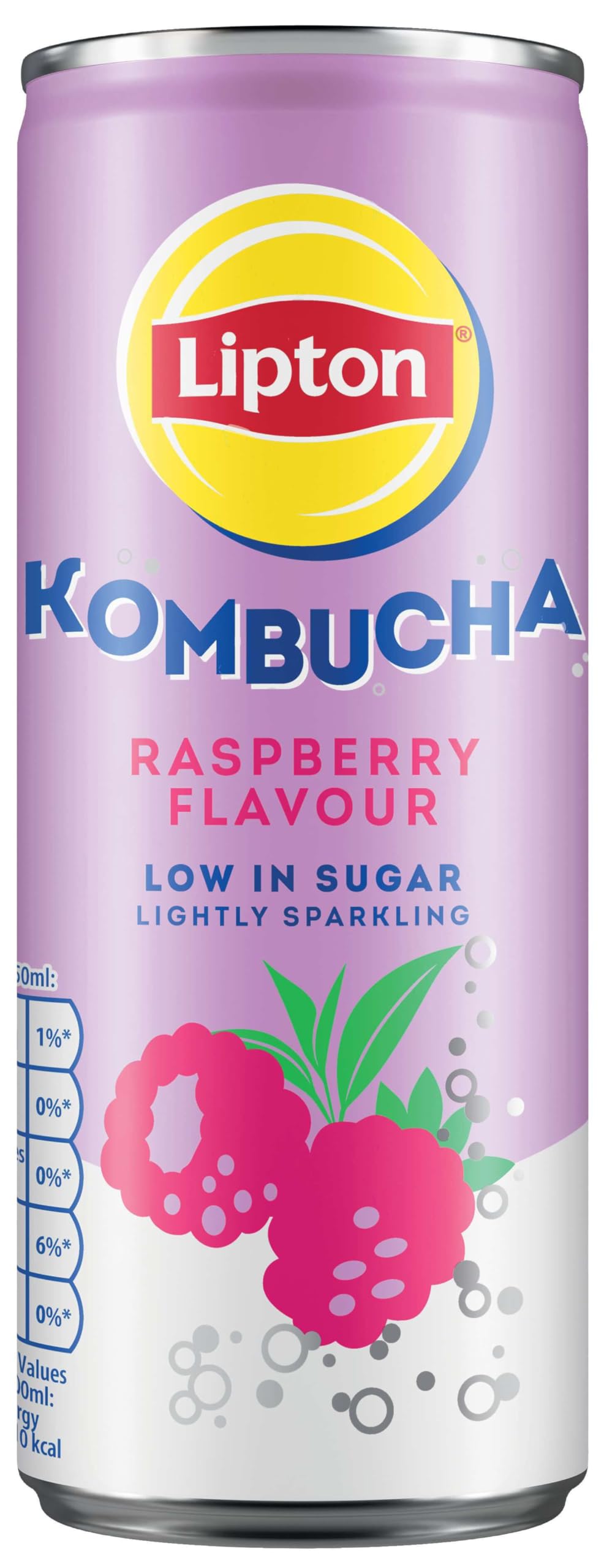 Lipton Raspberry Kombucha - 250ml (Pack of 4) | Live Cultures | Low Sugar 2