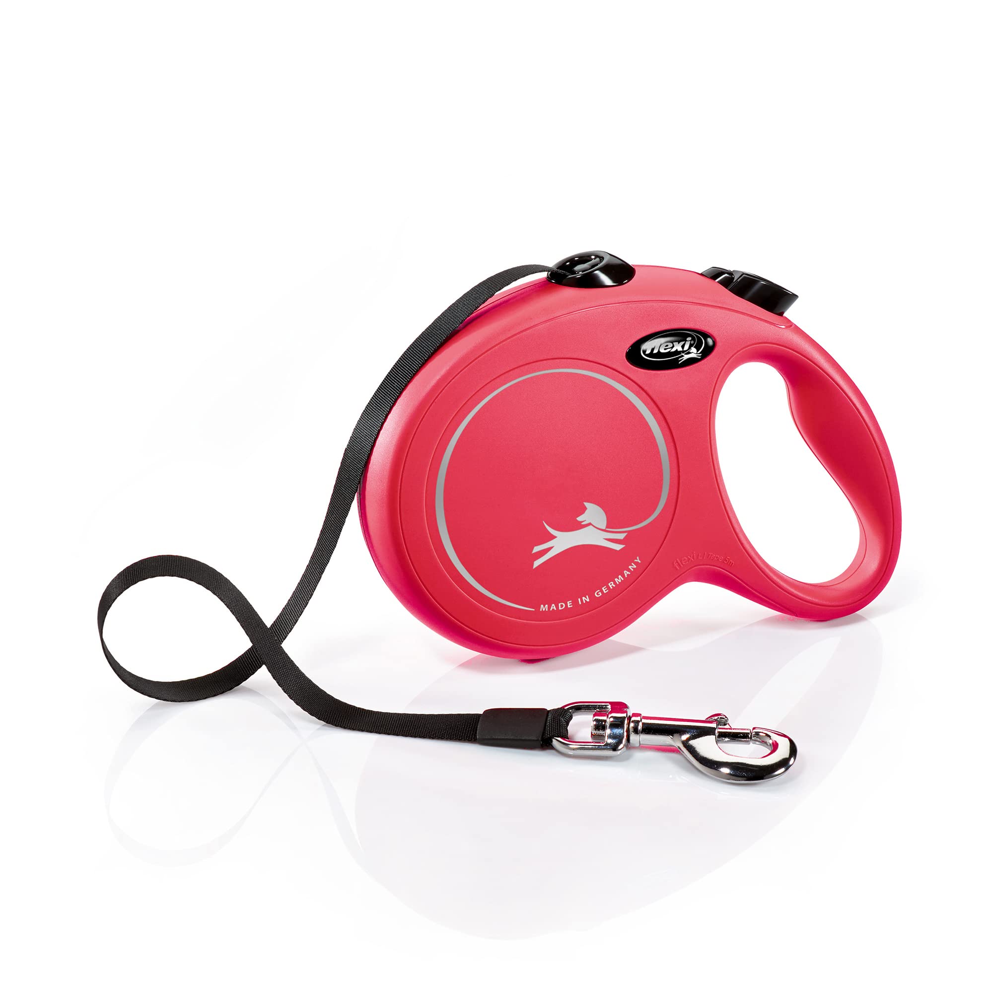 flexi New Classic L Retractable Lead - 5m Tape | Red | Up to 50kg 1