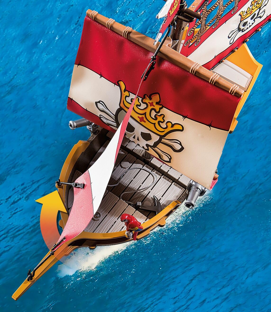 Playmobil 71418 Pirates: Small Pirate Vessel Playset for Kids 4+ 3
