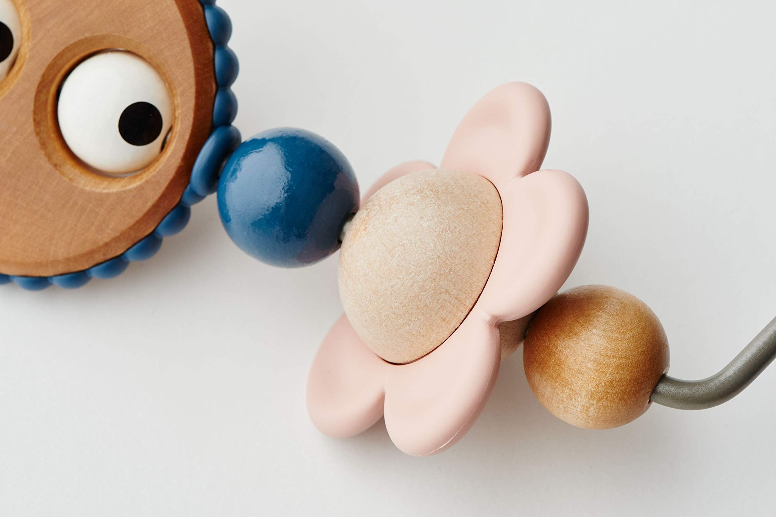 BabyBjörn Googly Eyes Toy for Bouncer – Pastel Wood Toy for 0-2 Years