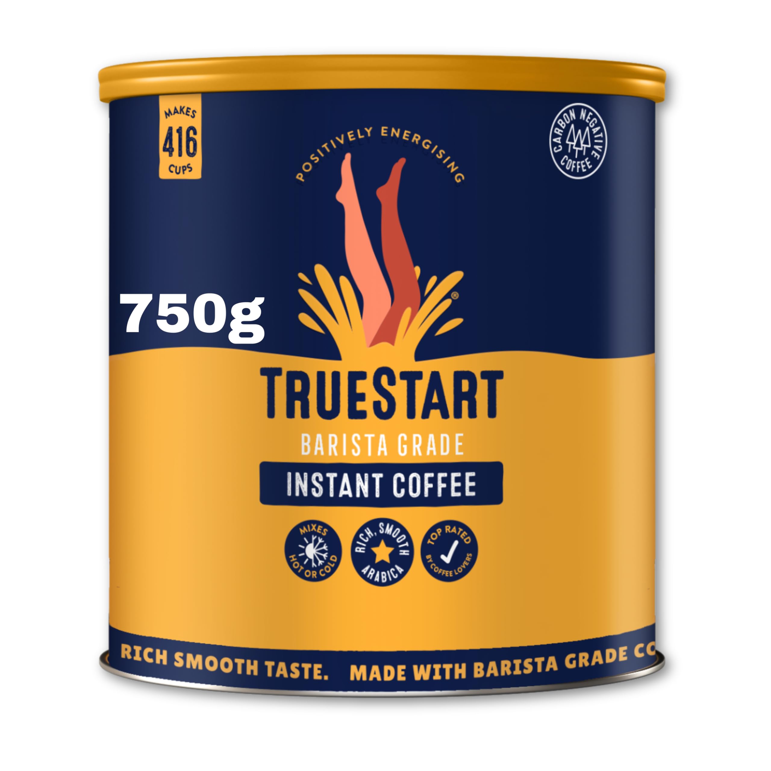 TRUESTART Barista Grade Instant Coffee - 750g Freeze Dried Colombian Arabica 1