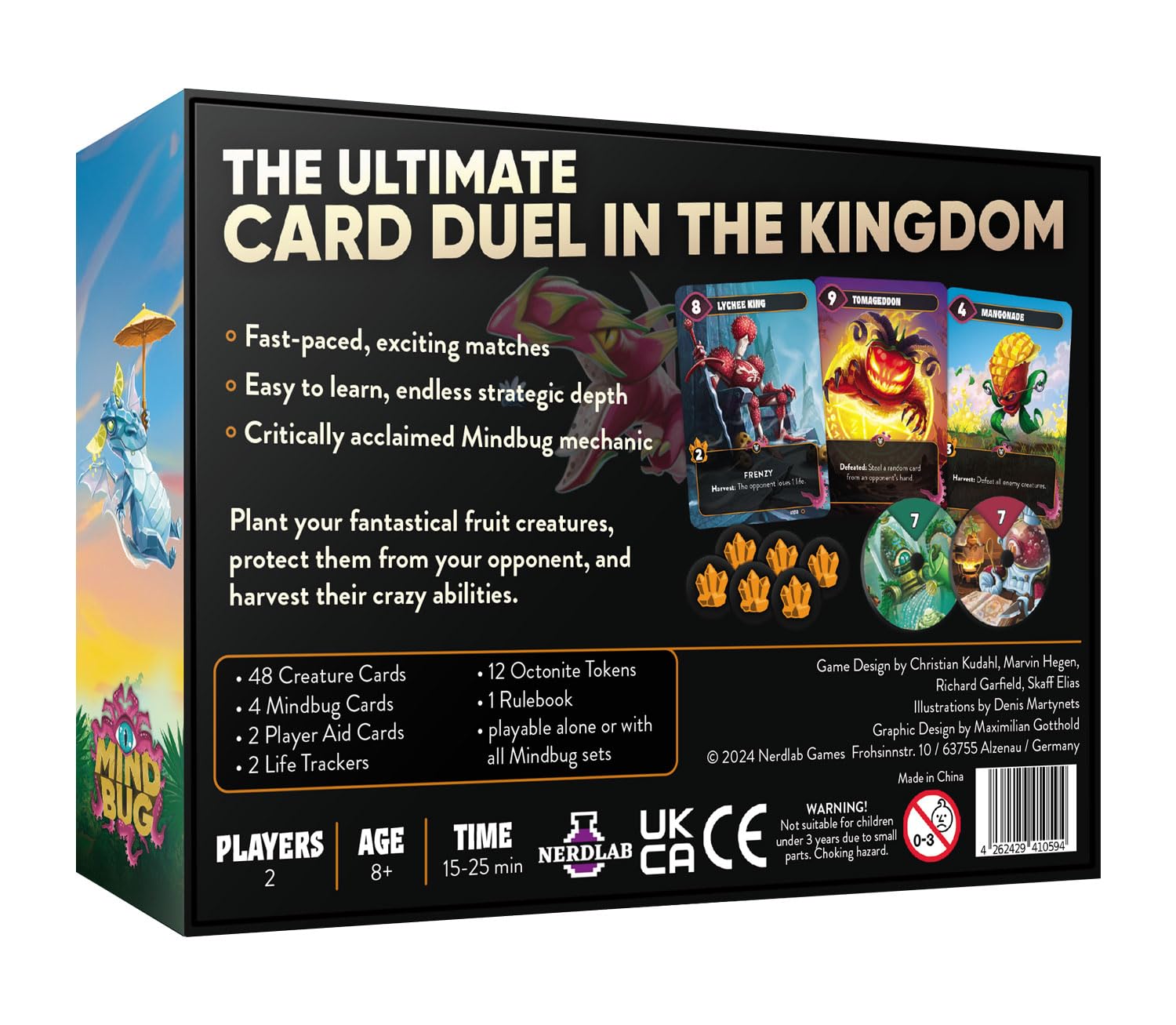 Nerdlab Games Mindbug: Battlefruit Kingdom Strategy Card Game for 2 Players Aged 8+