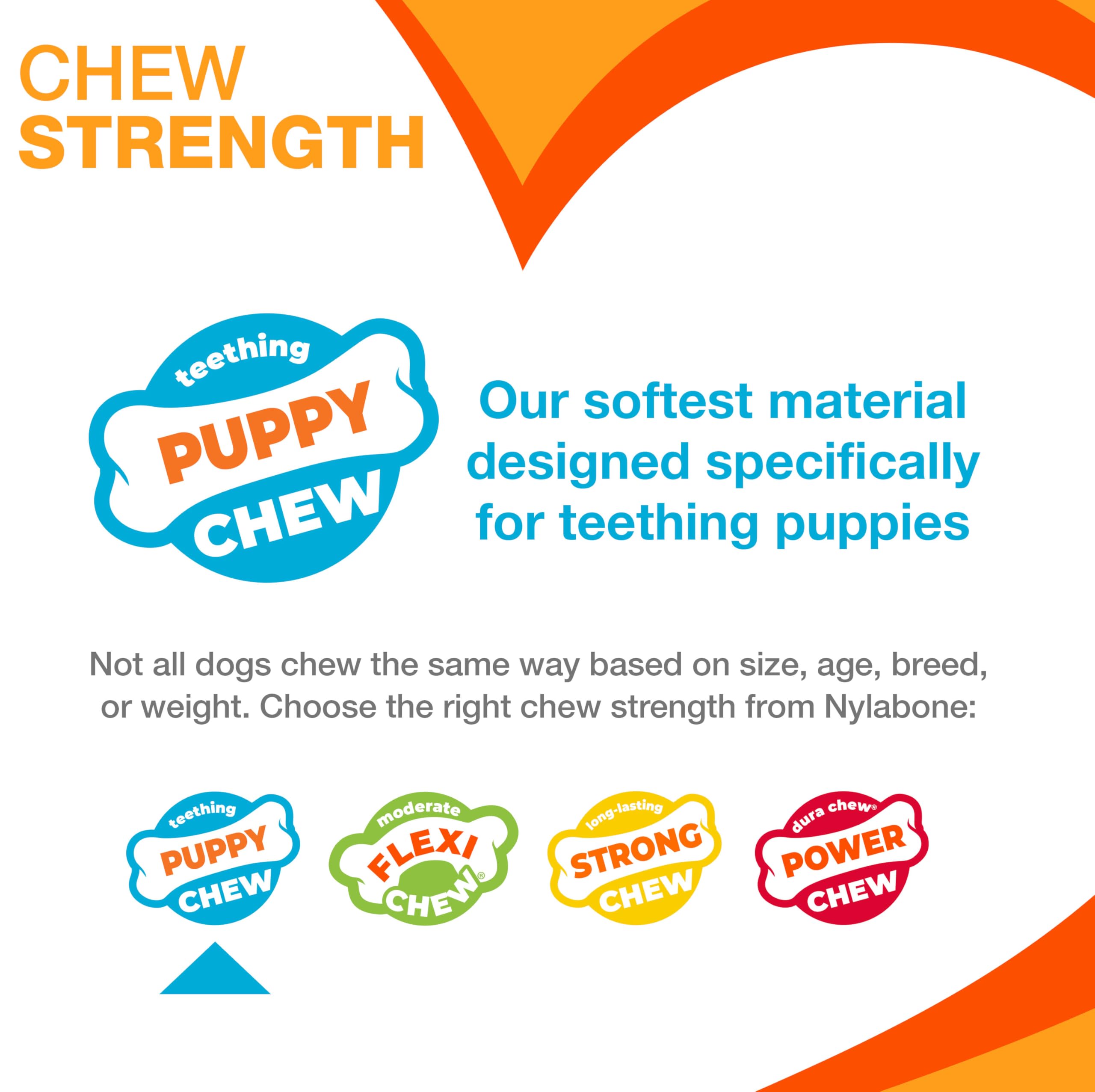 Nylabone Gentle Puppy Chew Toy Bones - Chicken & Peanut Butter Flavour, XS, Up to 7kg (Twin Pack) 5