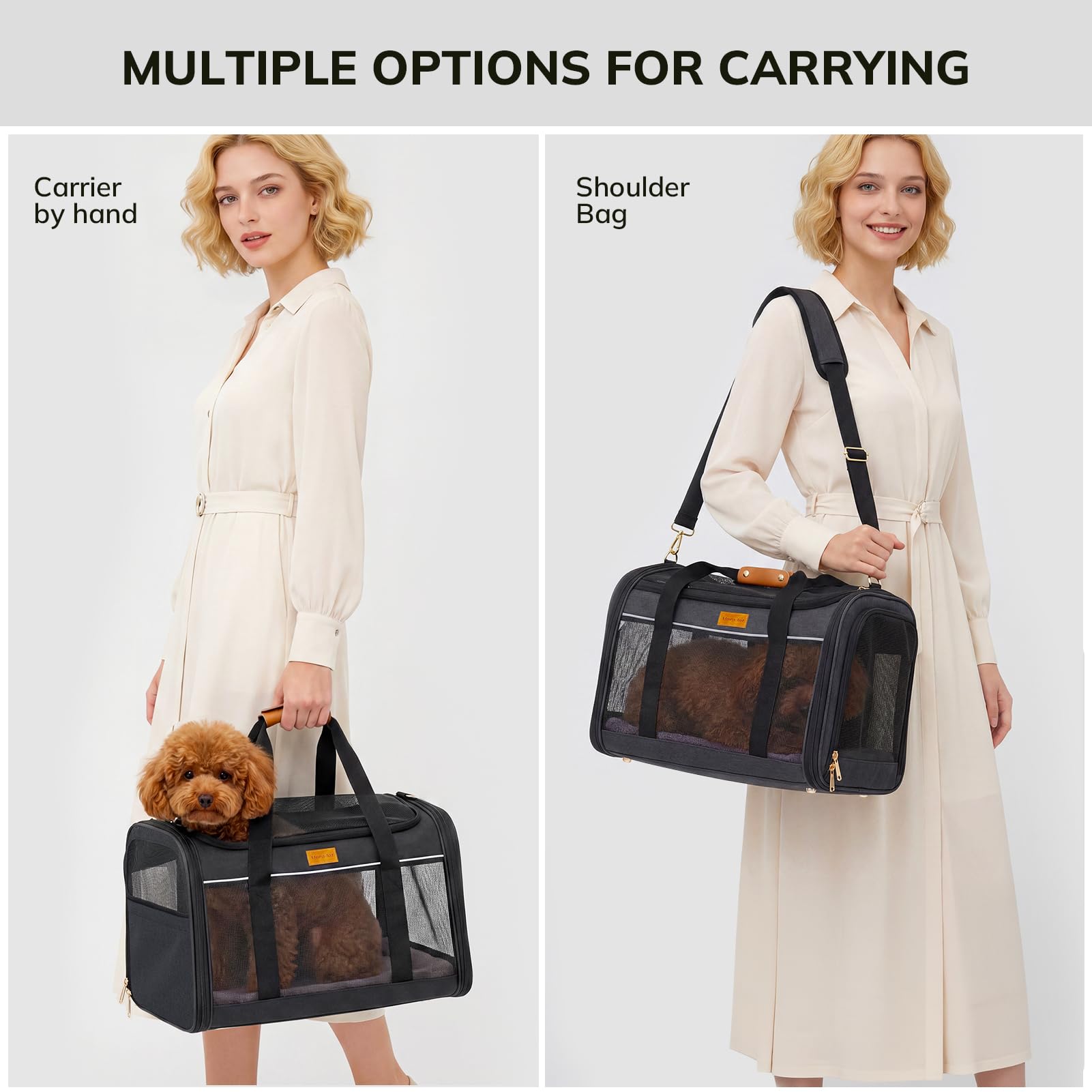 Morpilot Large Pet Carrier Bag - Breathable, Sturdy, Easy to Clean | 51x33x33cm 5