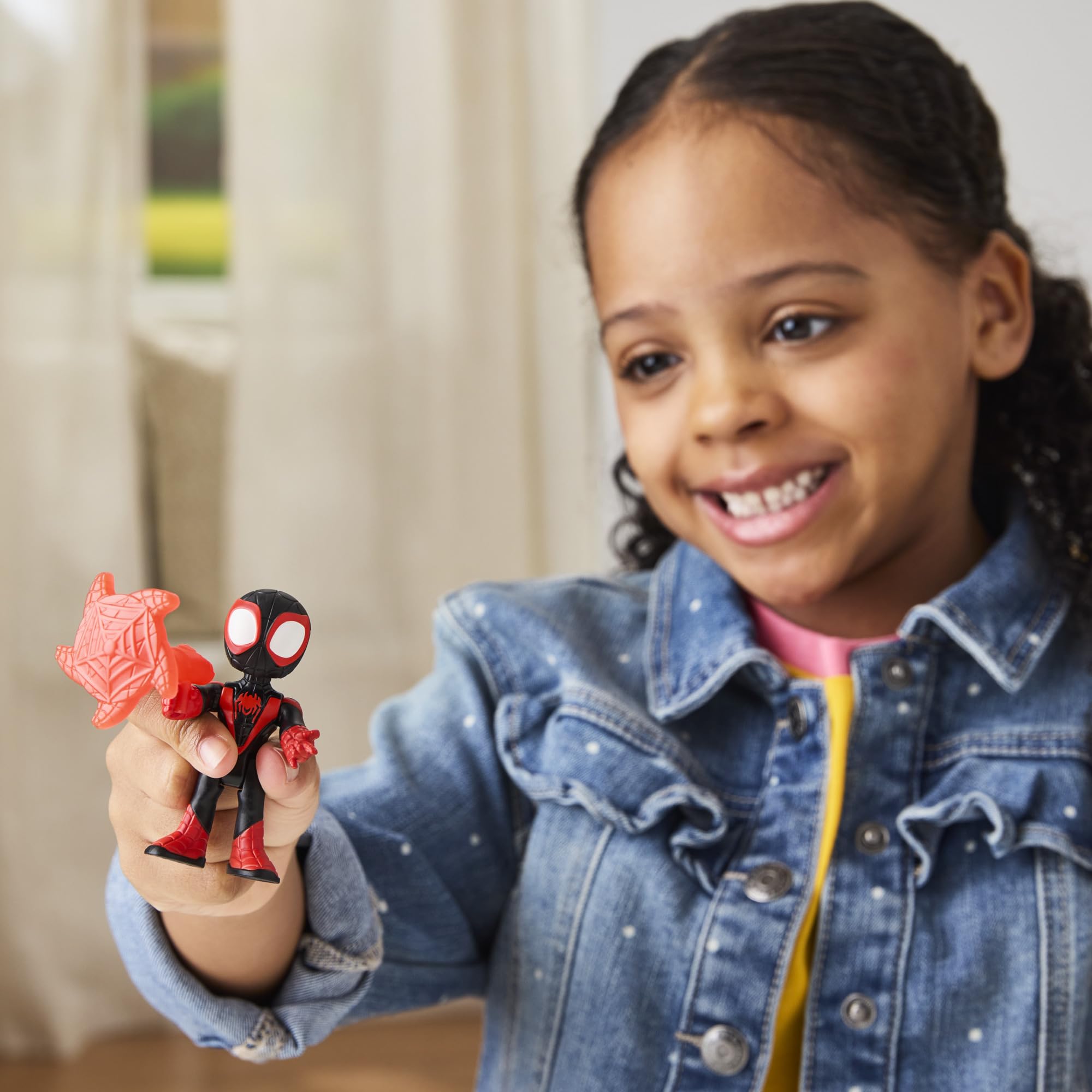 SPIDEY AND HIS AMAZING FRIENDS Miles 'Spin' Morales Action Figure - 3 Inch Poseable Toy with Web Accessory 3