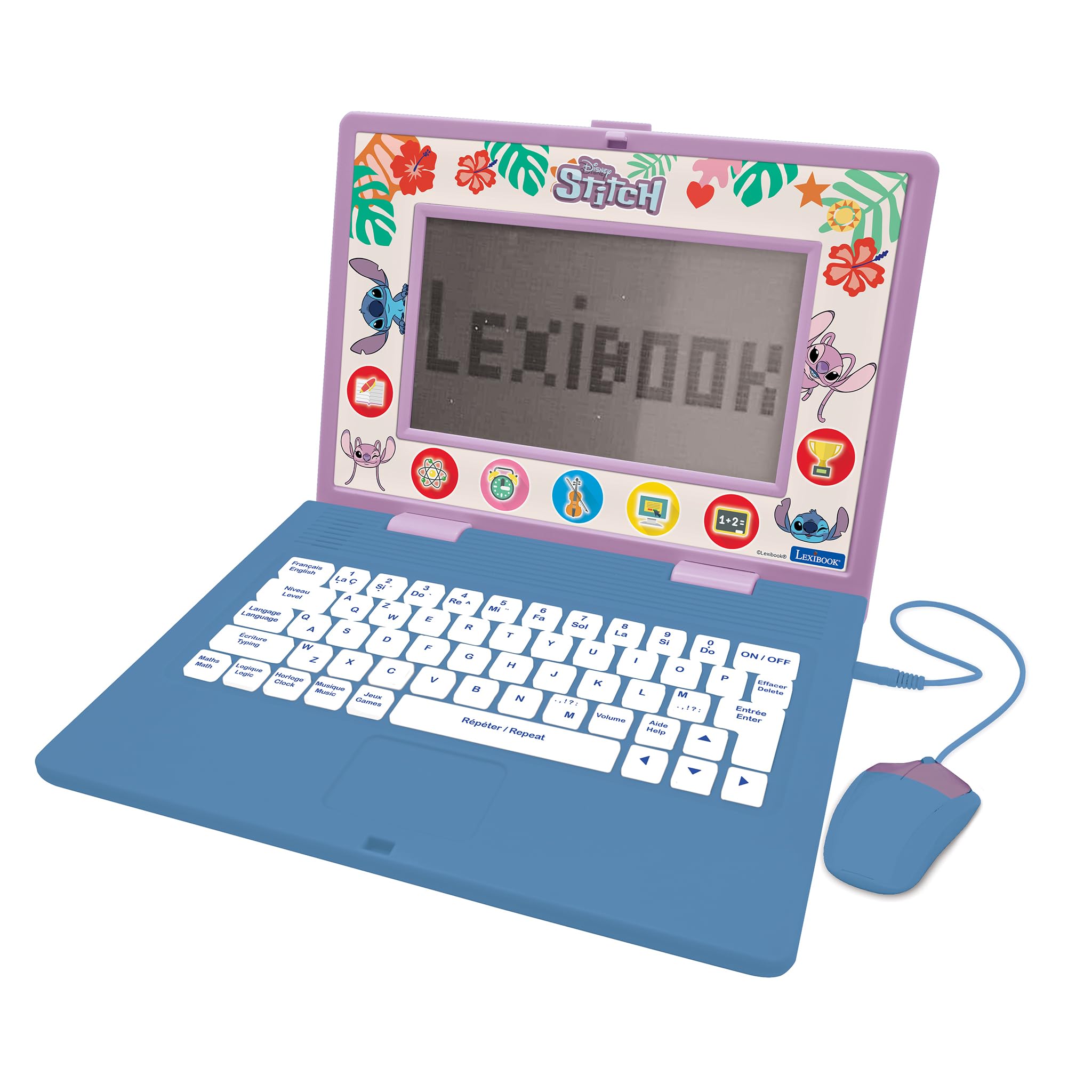 Lexibook Disney Stitch Bilingual Educational Laptop - 170 Activities in English & French for Kids 4+