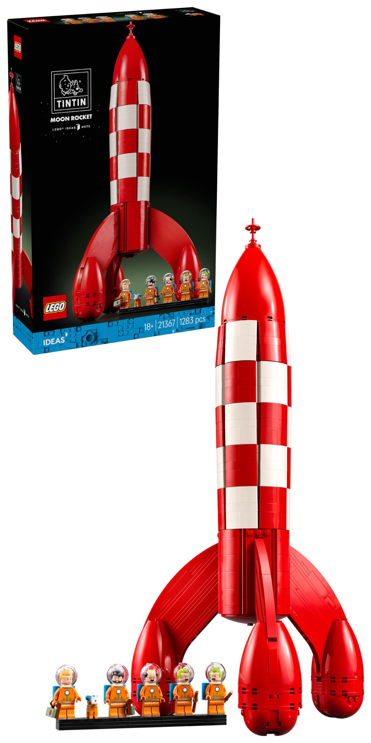 LEGO Ideas Tintin Moon Rocket 21367 - Spaceship Model Kit for Adults | 18+ | 1489g