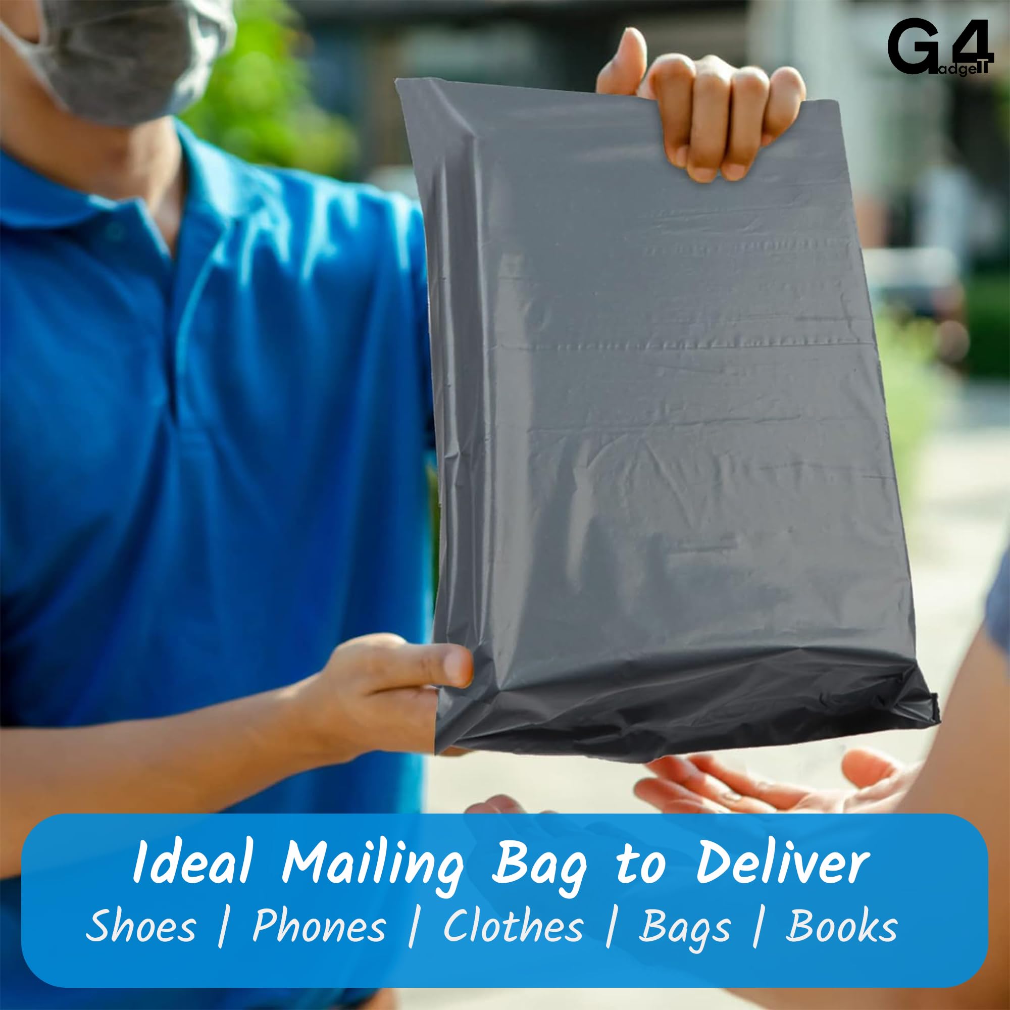 G4GADGET 50 Pack Large Grey Box Mailers | 17 x 24 Inches (425mm x 600mm) | LDPE 5