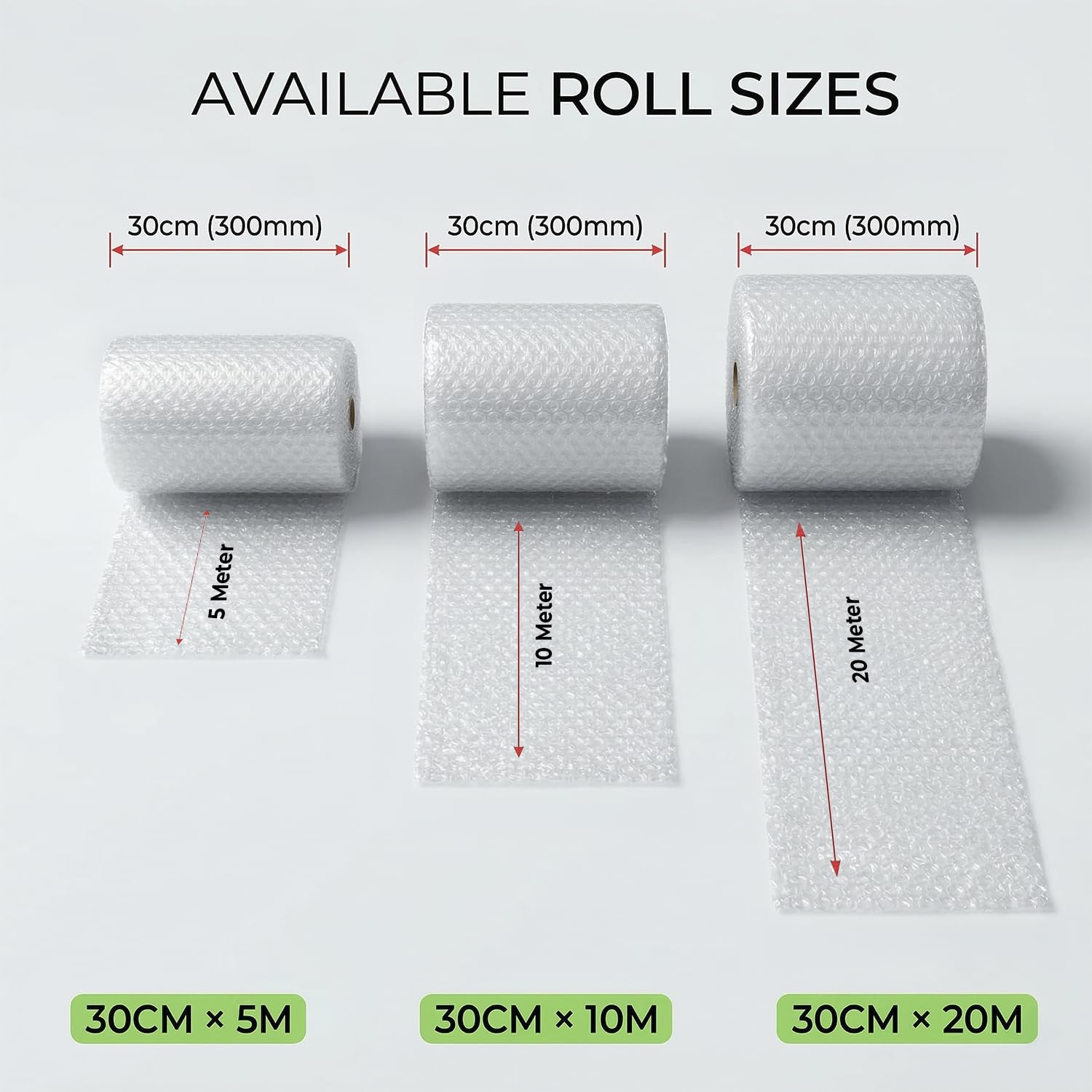Inkspire Bubble Wrap Roll - 300mm x 5m | Small Size | Lightweight & Durable Protection