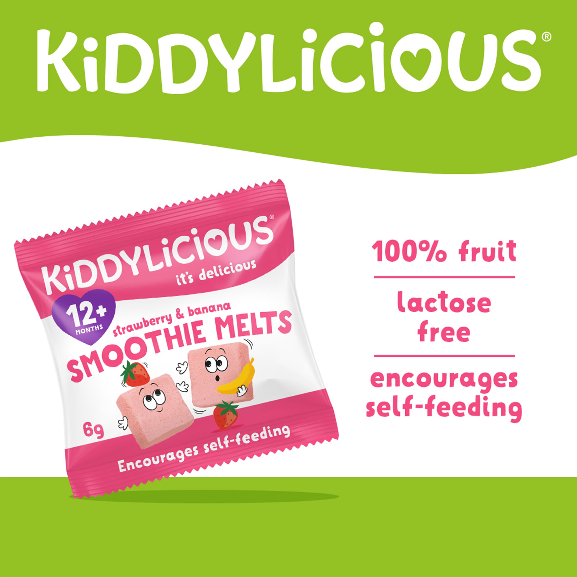 Kiddylicious Strawberry & Banana Smoothie Melts - Nutritious Finger Food Snacks for Toddlers 3