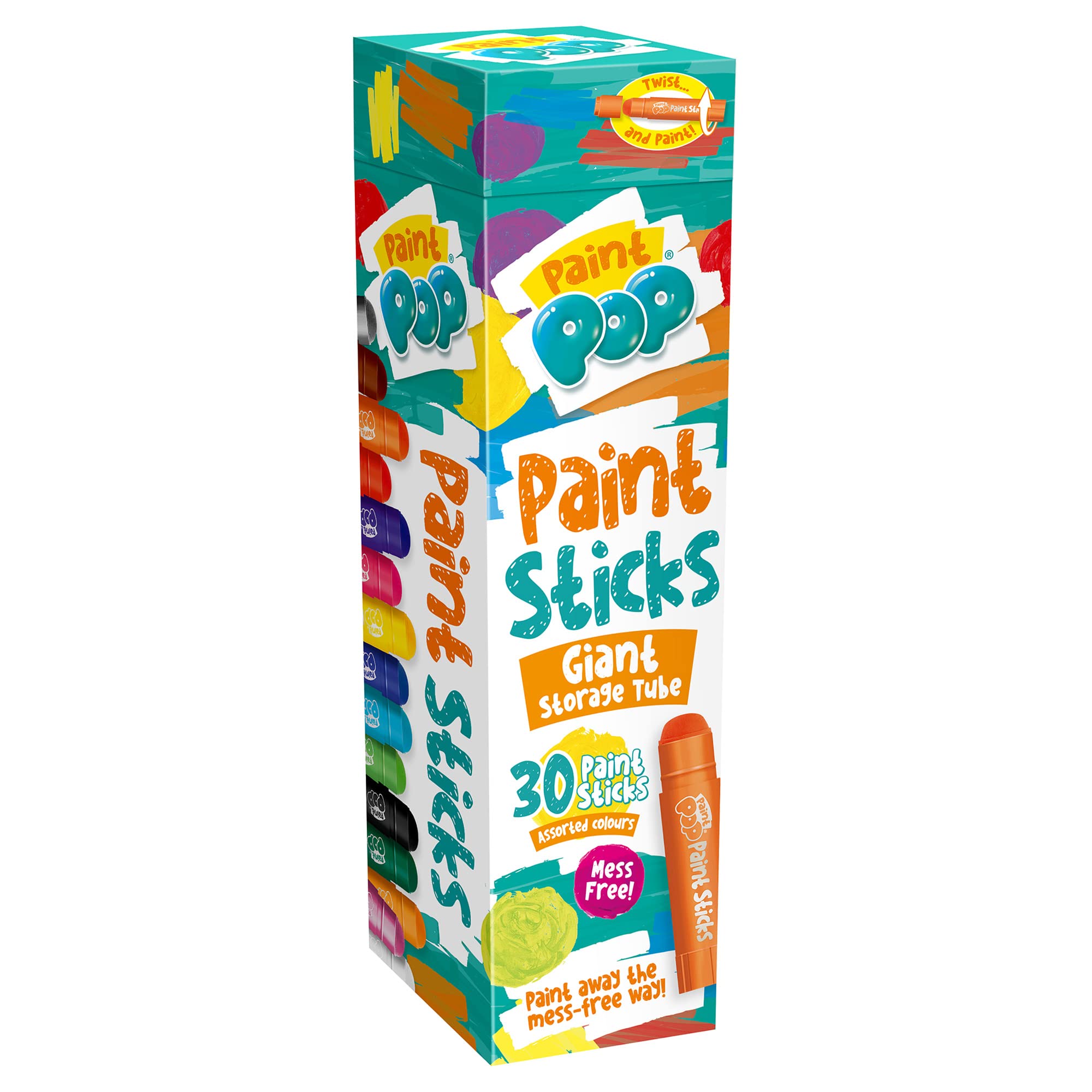 Paint Pop Paint Sticks - 30 Pack Assorted Colors | Mess-Free Painting for Kids
