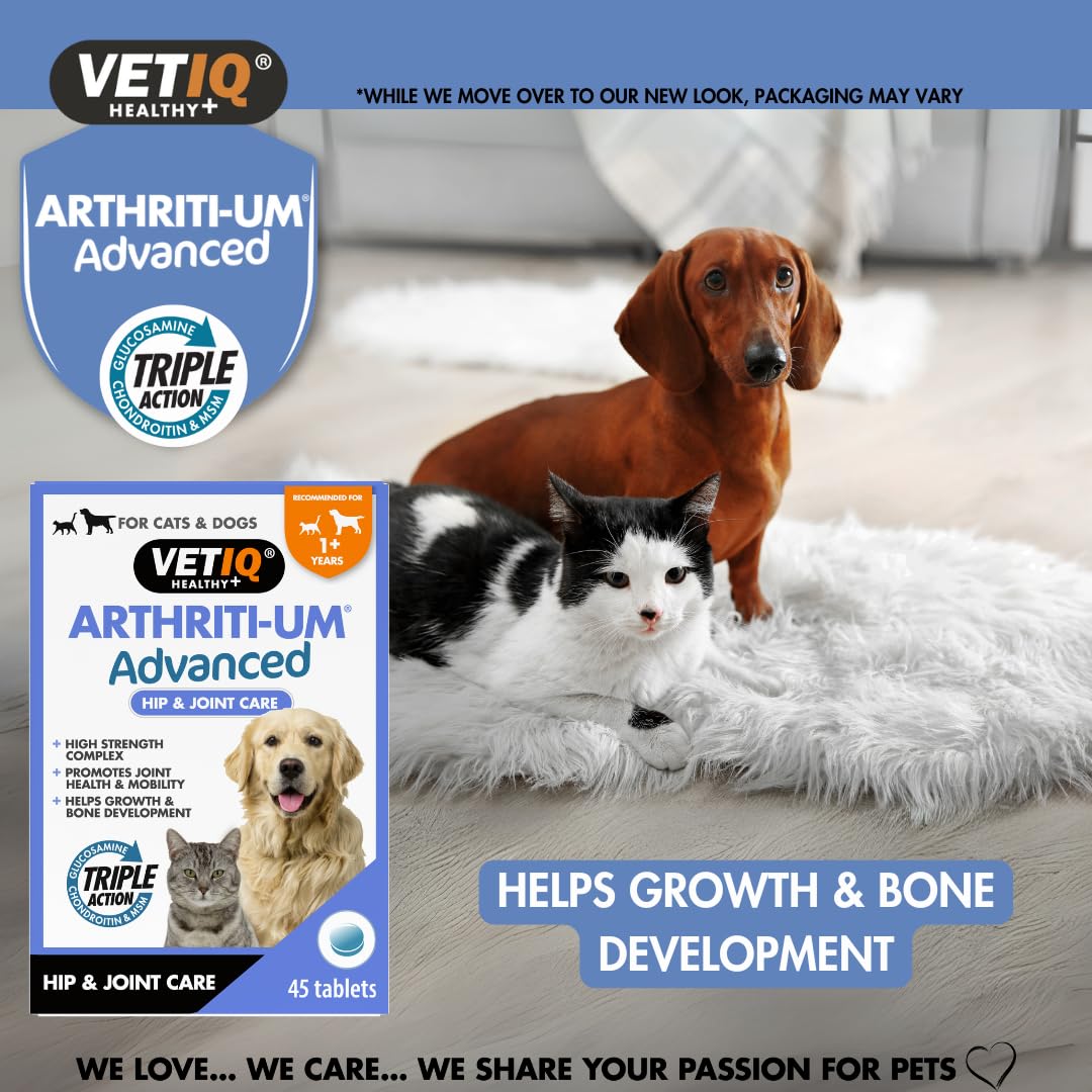 VETIQ Arthriti-Um Advanced Hip & Joint Care Tablets - 45 Count | Supports Mobility & Flexibility 5