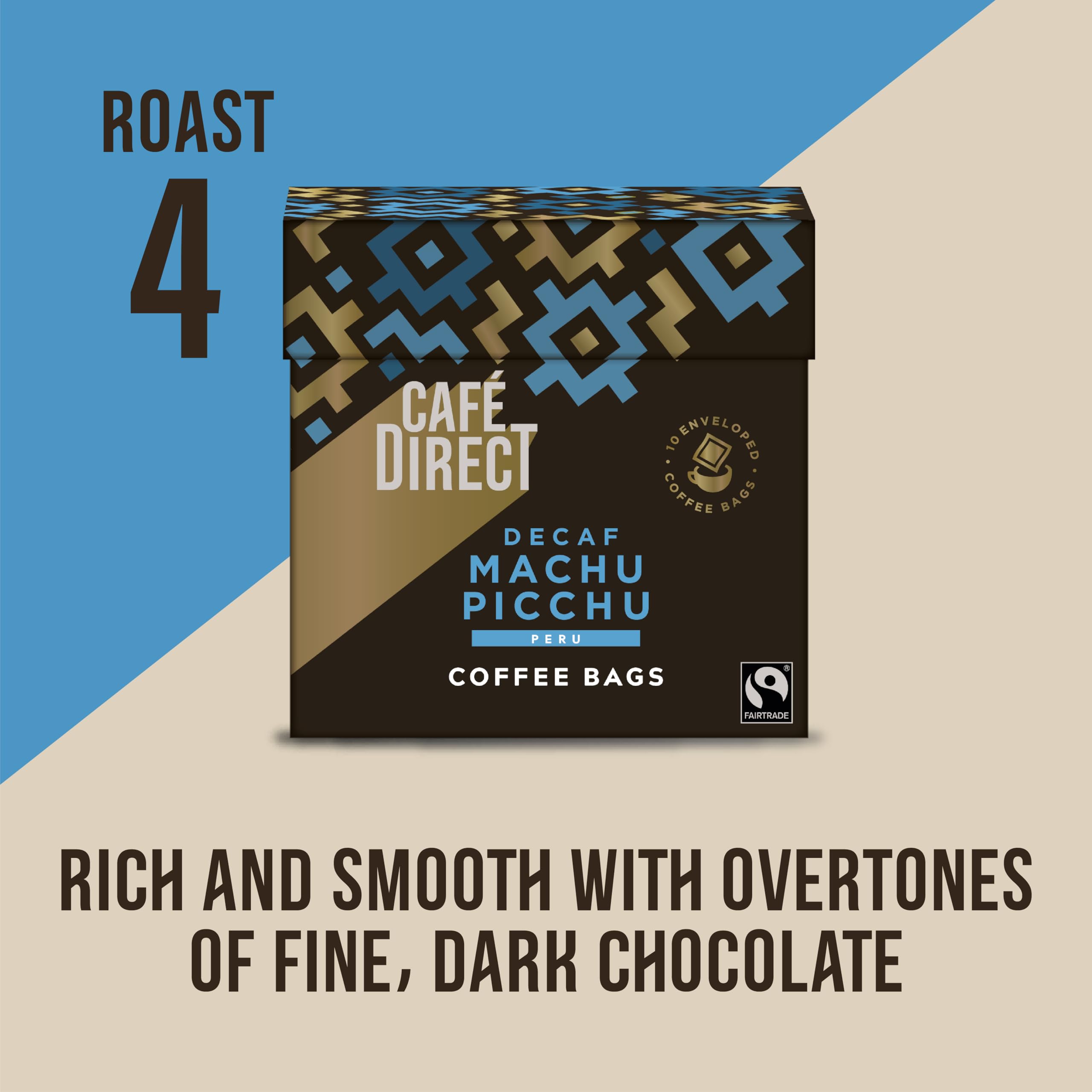 Café Direct Machu Picchu Decaf Coffee Bags - Fairtrade Arabica | 10 x 7g 2