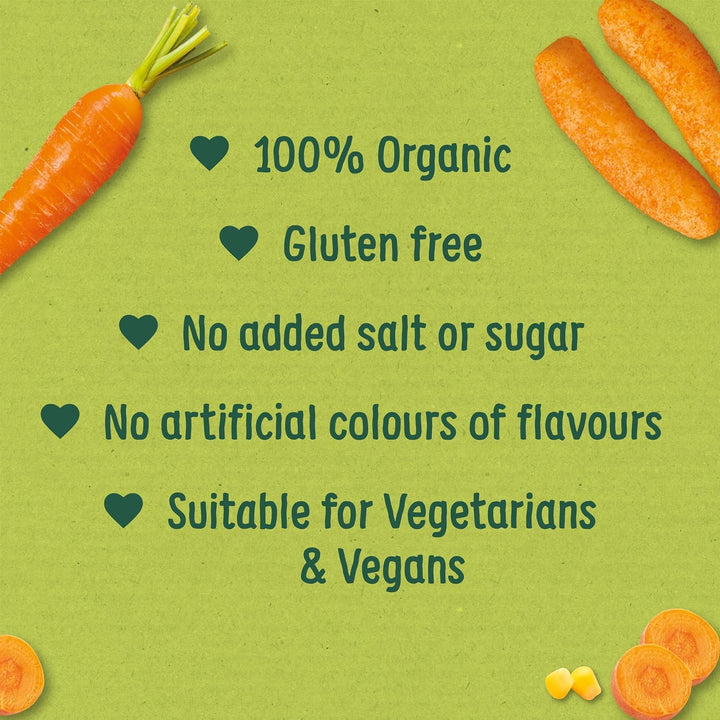 Organix Melty Carrot Puffs, Organic Baby Snack, Finger Food, Multipack, 4 x 216g