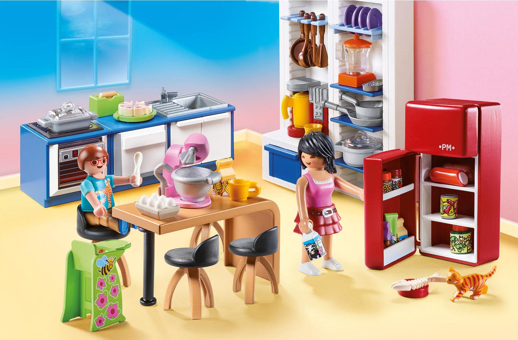 PLAYMOBIL Family Kitchen 70206 - Playset for Kids Ages 4+ 6