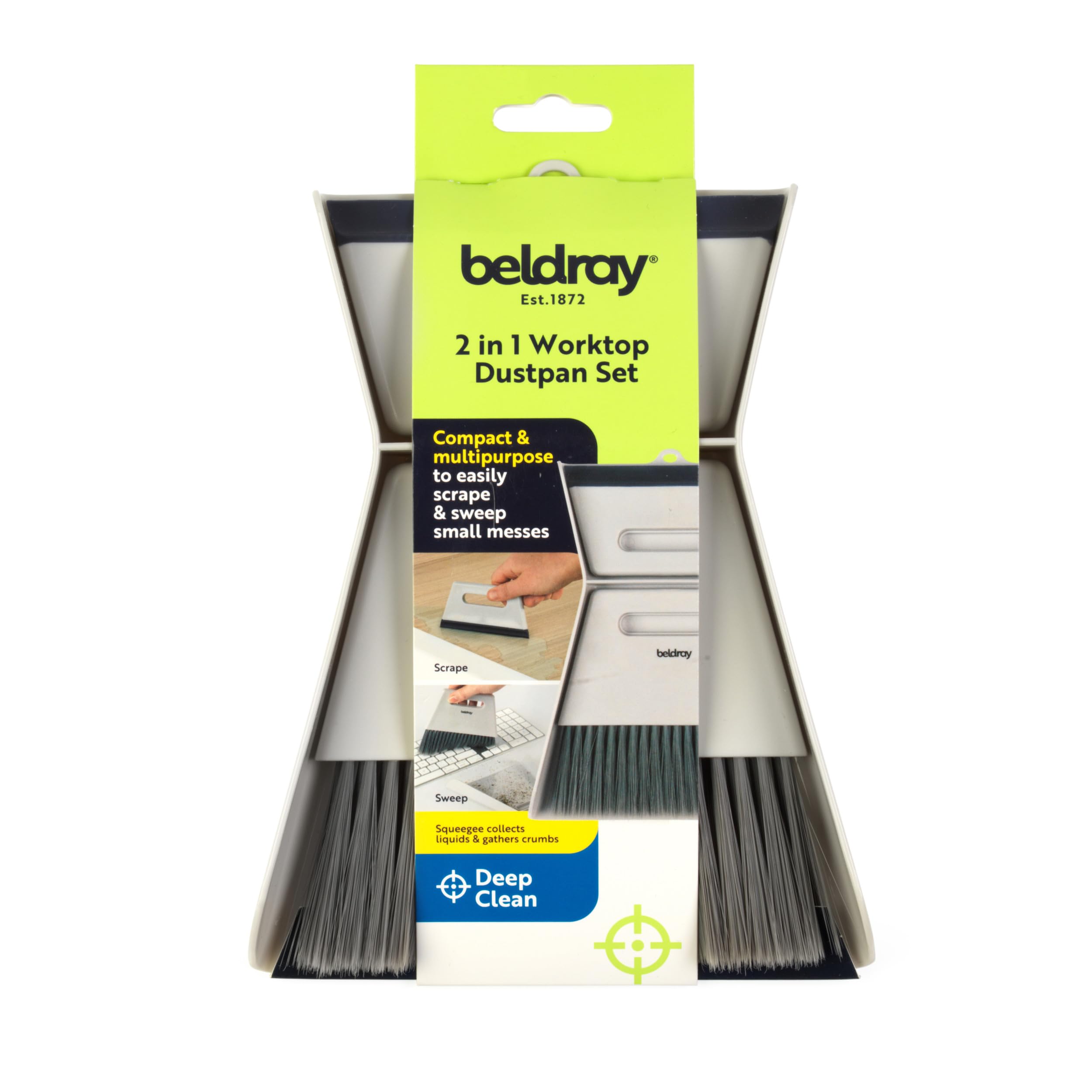 Beldray Deep Clean 2 in 1 Worktop Dustpan & Brush Set – Grey 6