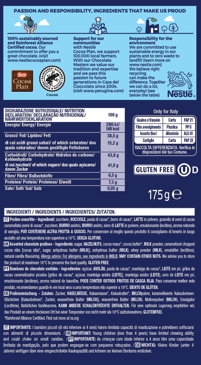 Baci - Assorted Bijou Chocolate Truffles with Hazelnuts, Dark & Milk, 175g