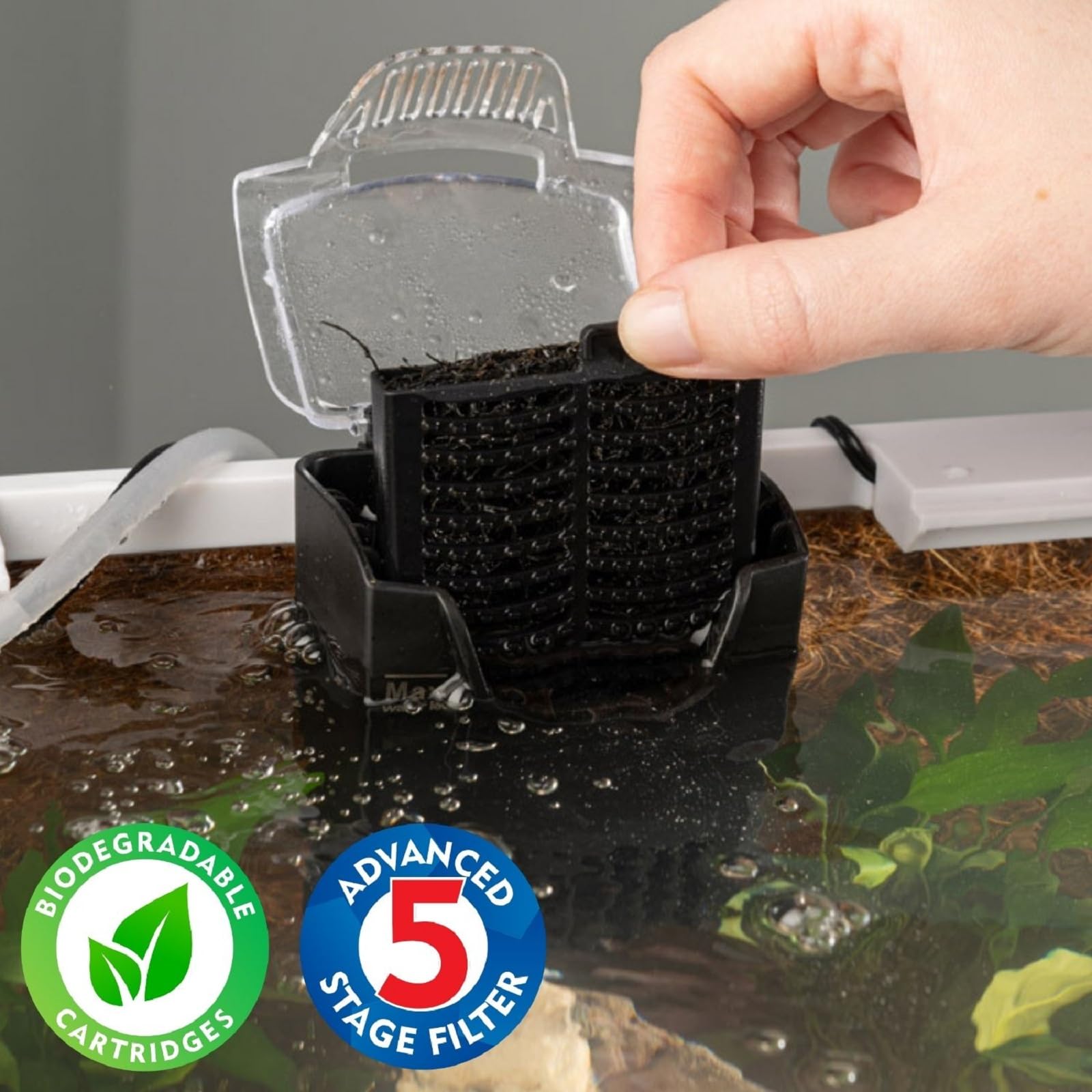 Interpet Bio CF Mini Internal Aquarium Filter - 5 Stage Filtration, Includes Coir Tech Cartridges 2